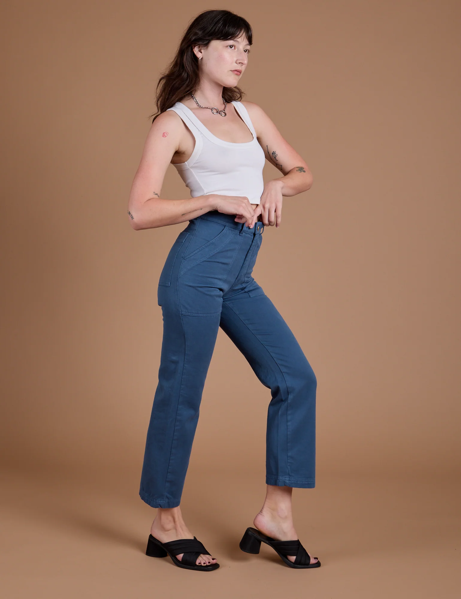 Organic Work Pants - French Blue - Image 5