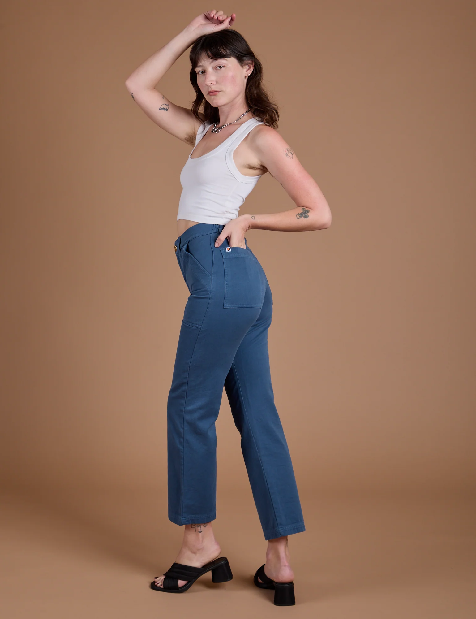 Organic Work Pants - French Blue - Image 7