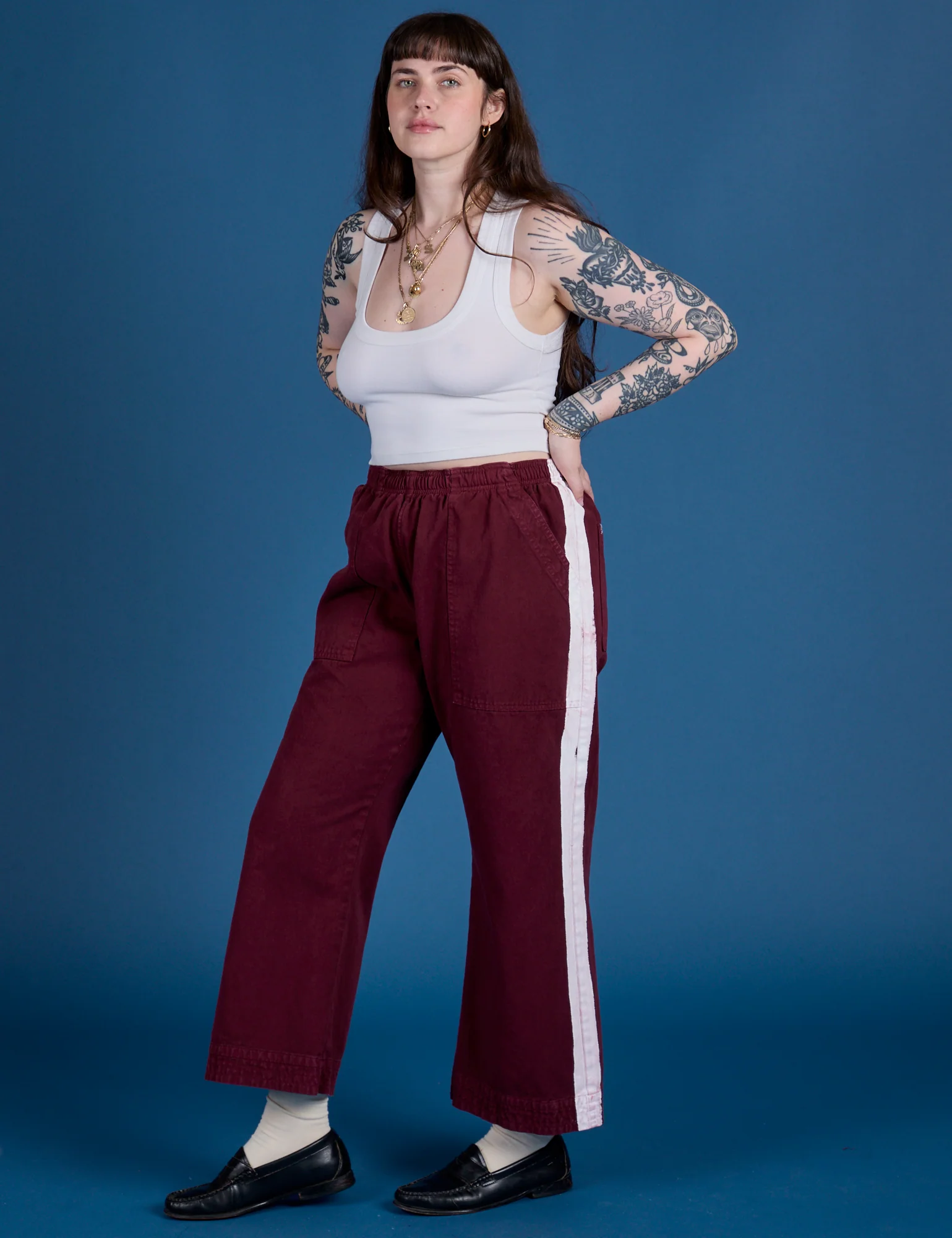 Painted Action Pants - Red Wine - Image 21