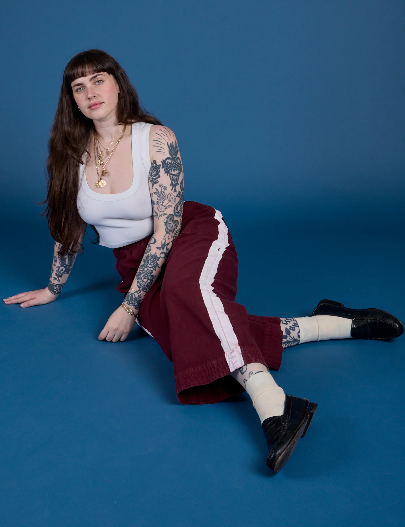 Painted Action Pants - Red Wine - Image 24