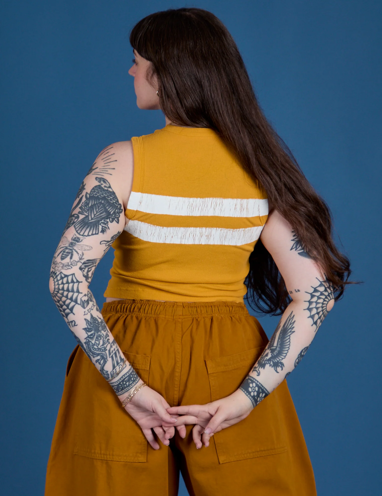 Painted Muscle Tee - Mustard Yellow - Image 14