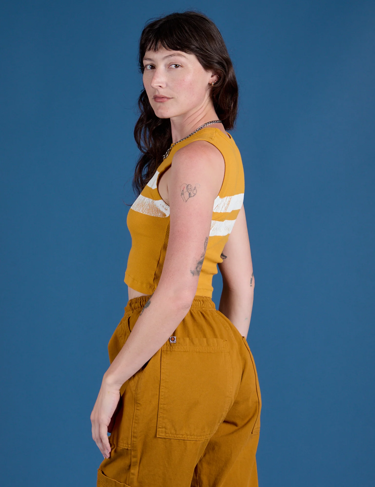 Painted Muscle Tee - Mustard Yellow - Image 7