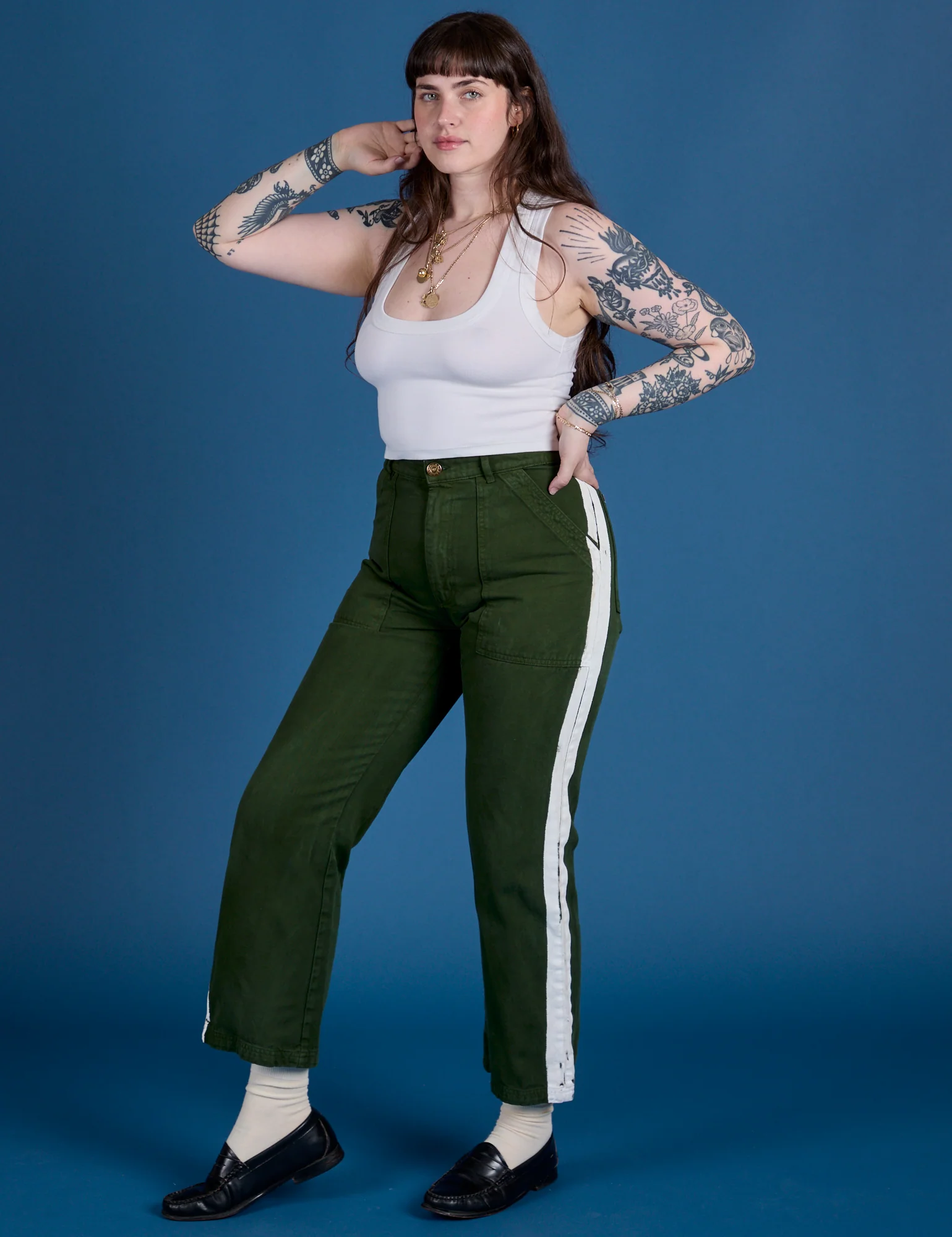Painted Work Pants - Evergreen