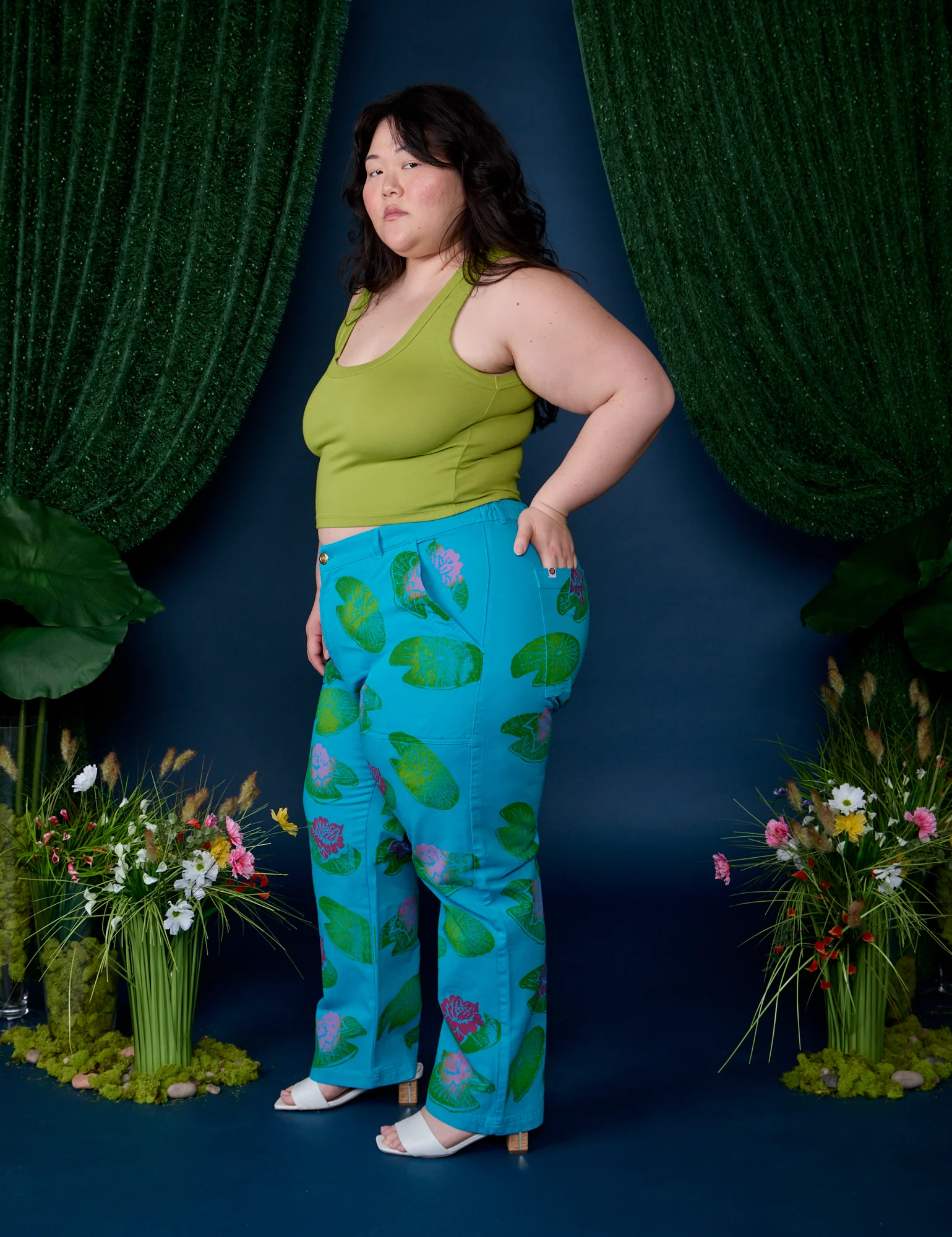 Paintstamped Work Pants - Lilypad - Image 11
