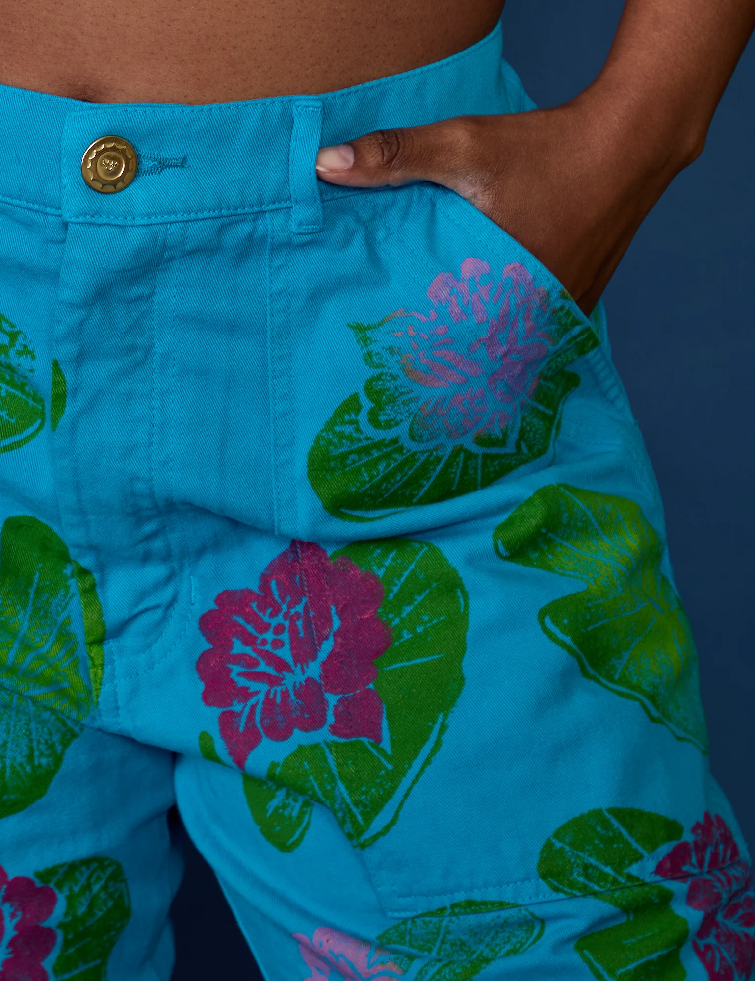 Paintstamped Work Pants - Lilypad - Image 4