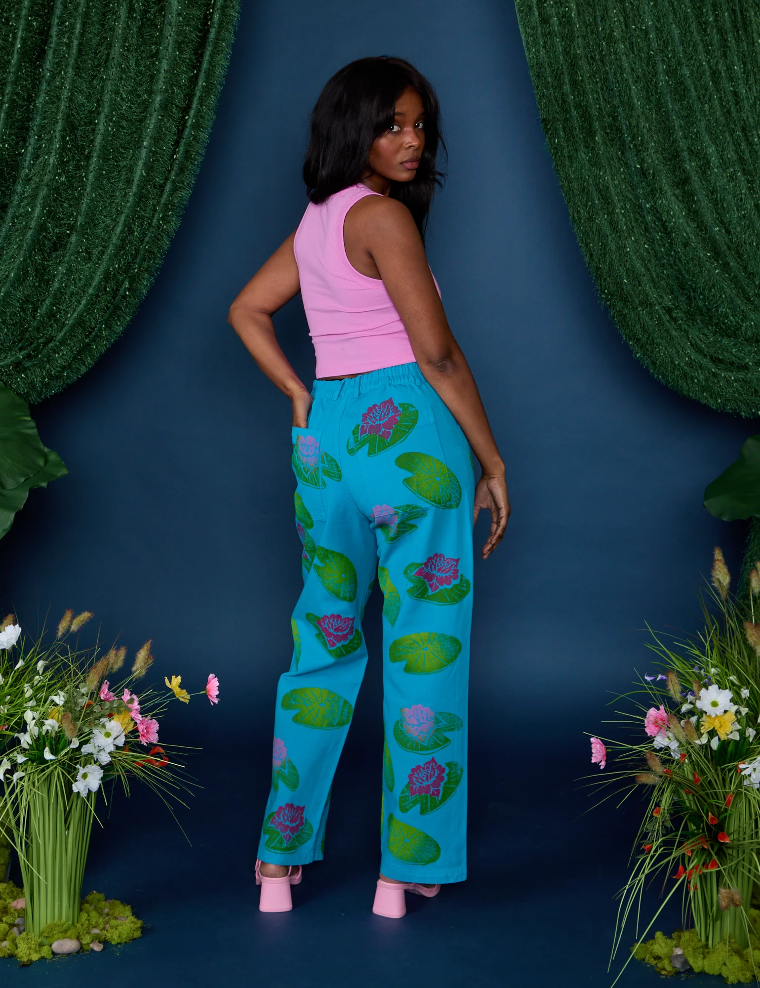 Paintstamped Work Pants - Lilypad - Image 6