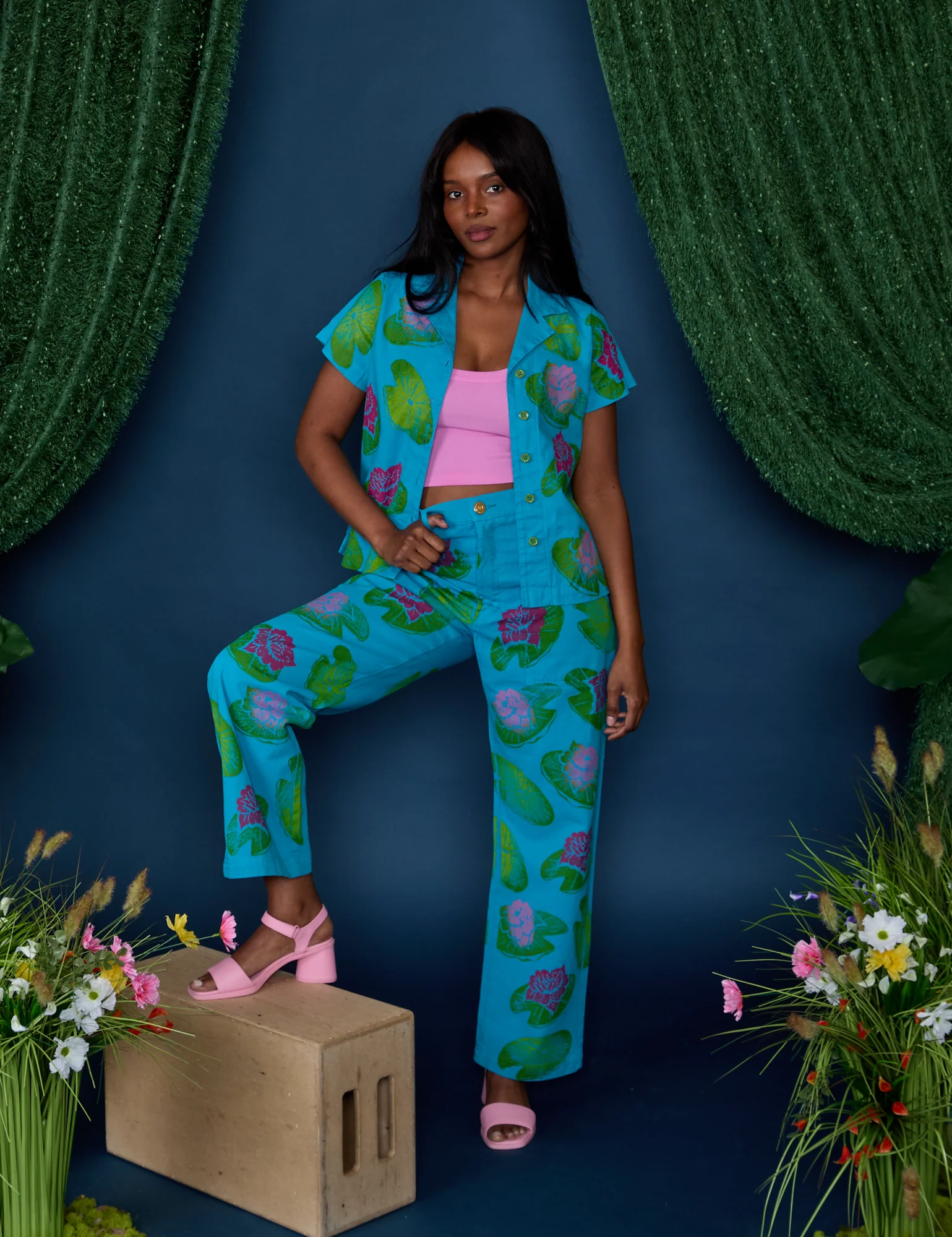 Paintstamped Work Pants - Lilypad - Image 8