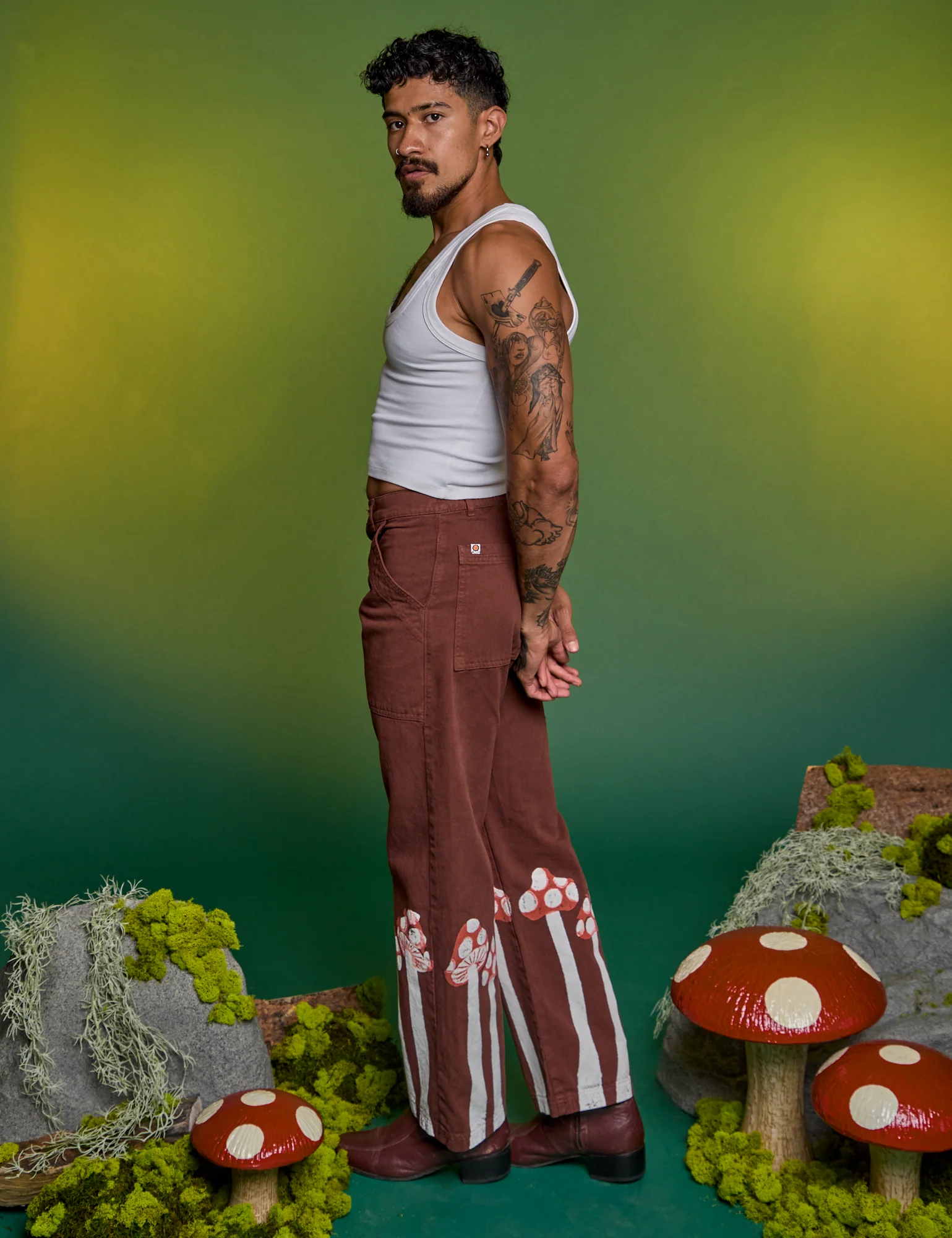 Paintstamped Work Pants - Mushroom *FINAL SALE* - Image 13