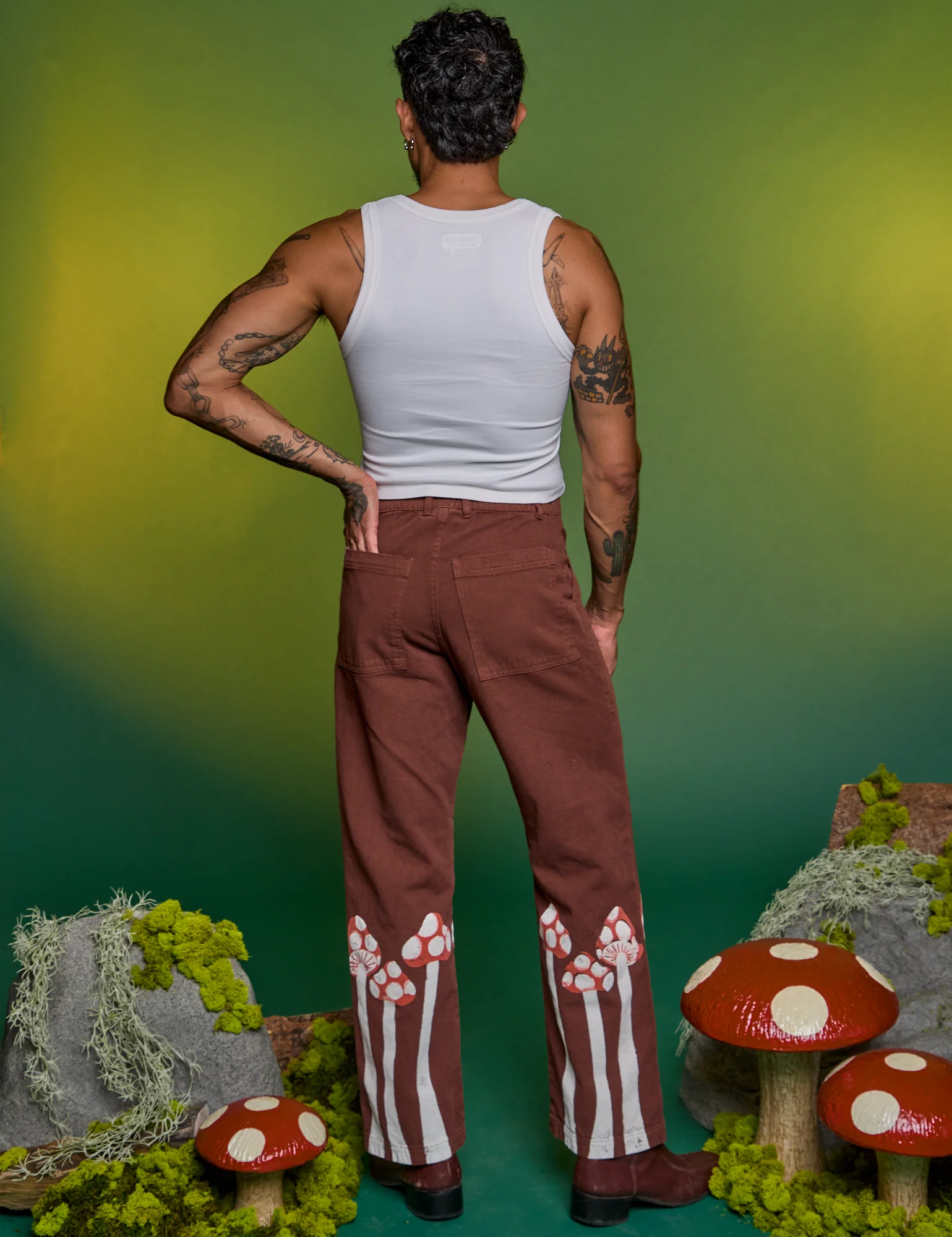 Paintstamped Work Pants - Mushroom *FINAL SALE* - Image 15