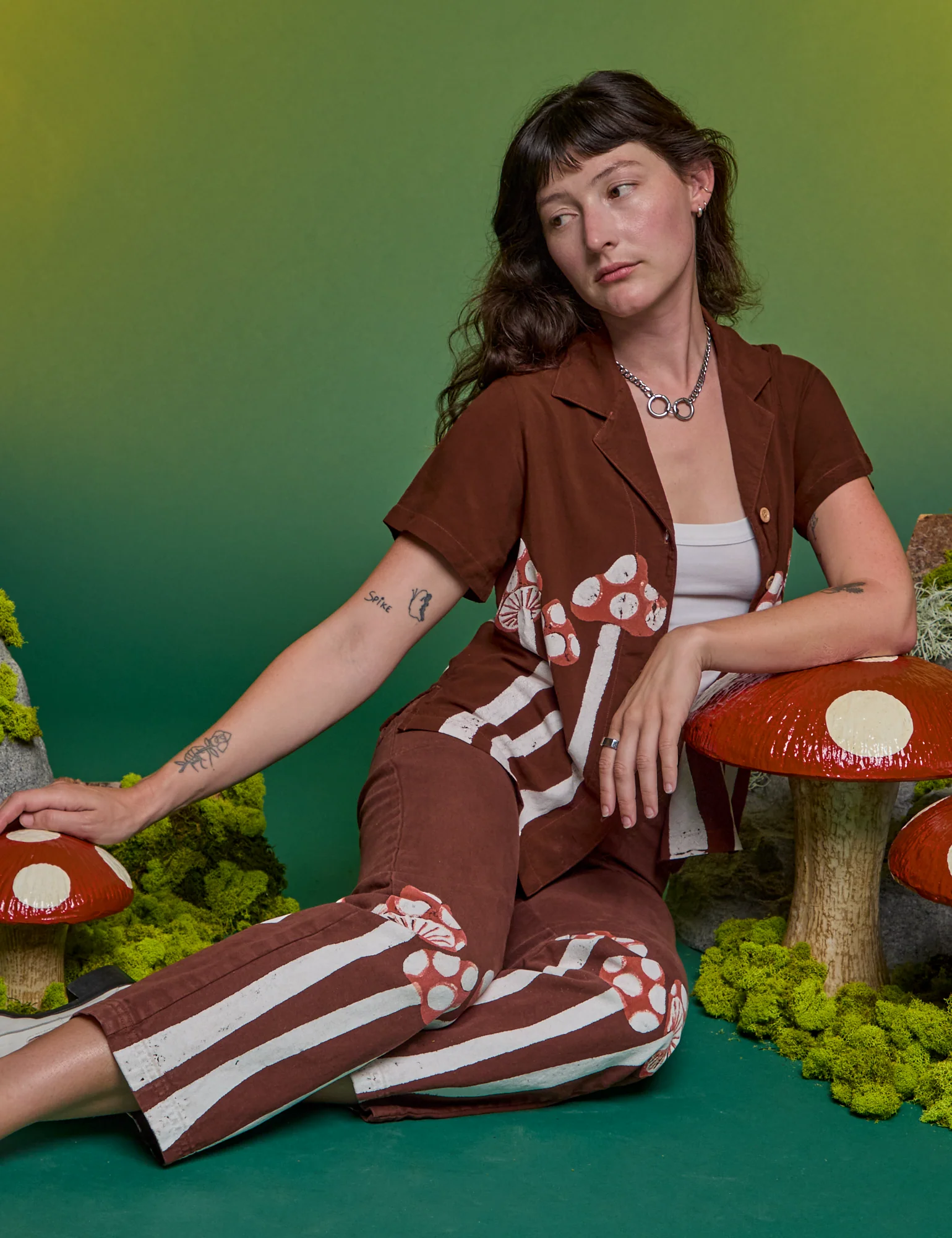 Paintstamped Work Pants - Mushroom *FINAL SALE* - Image 3