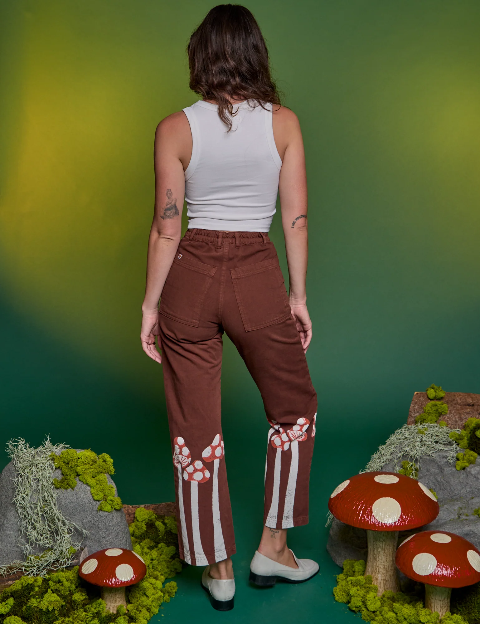 Paintstamped Work Pants - Mushroom *FINAL SALE* - Image 8