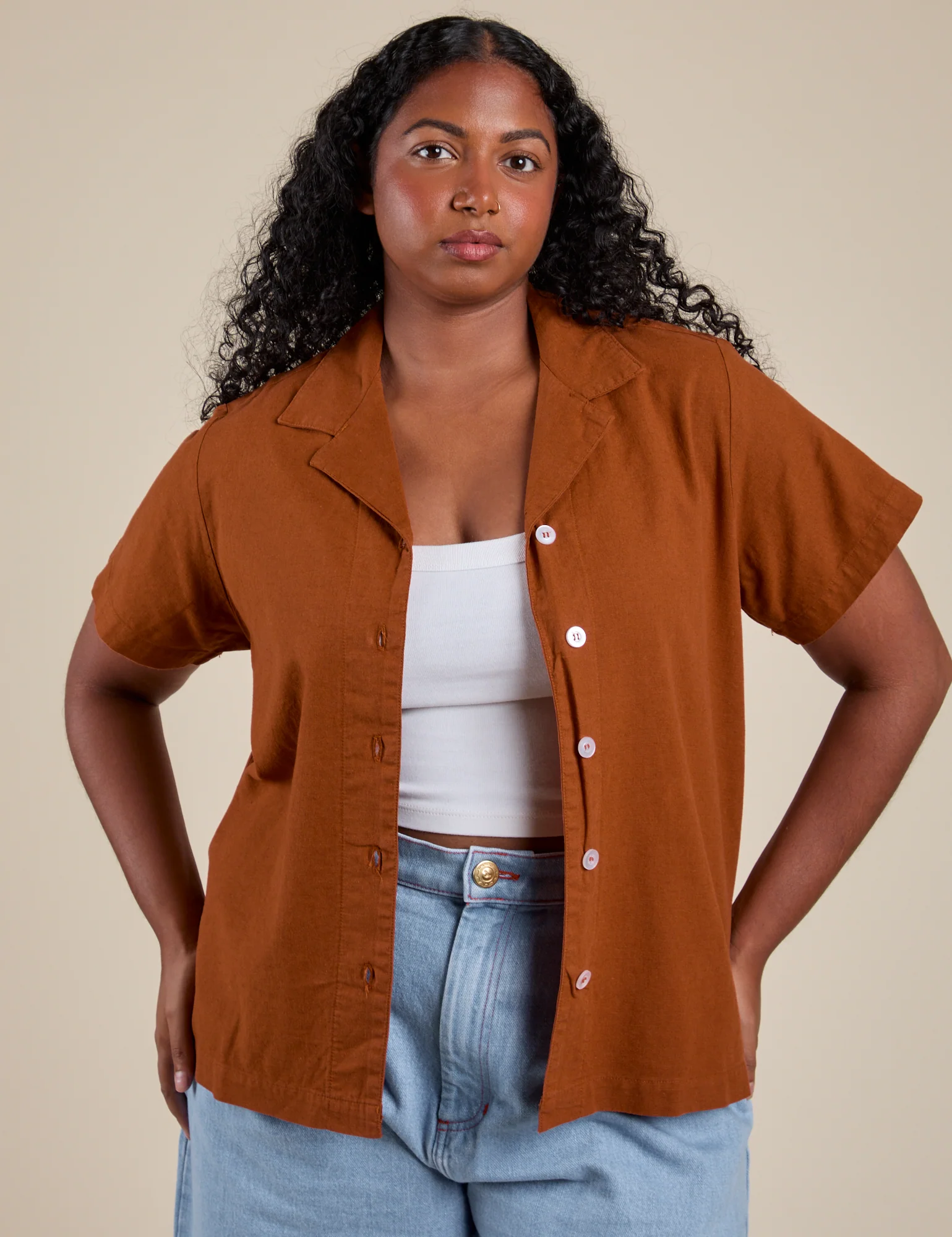 Pantry Button-Up - Burnt Terracotta - Image 18