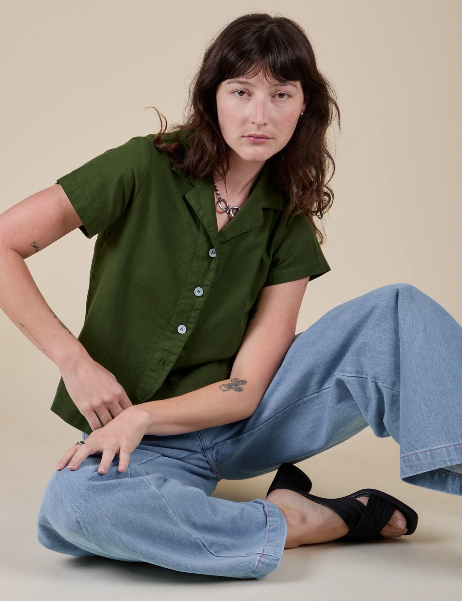 Pantry Button-Up - Evergreen