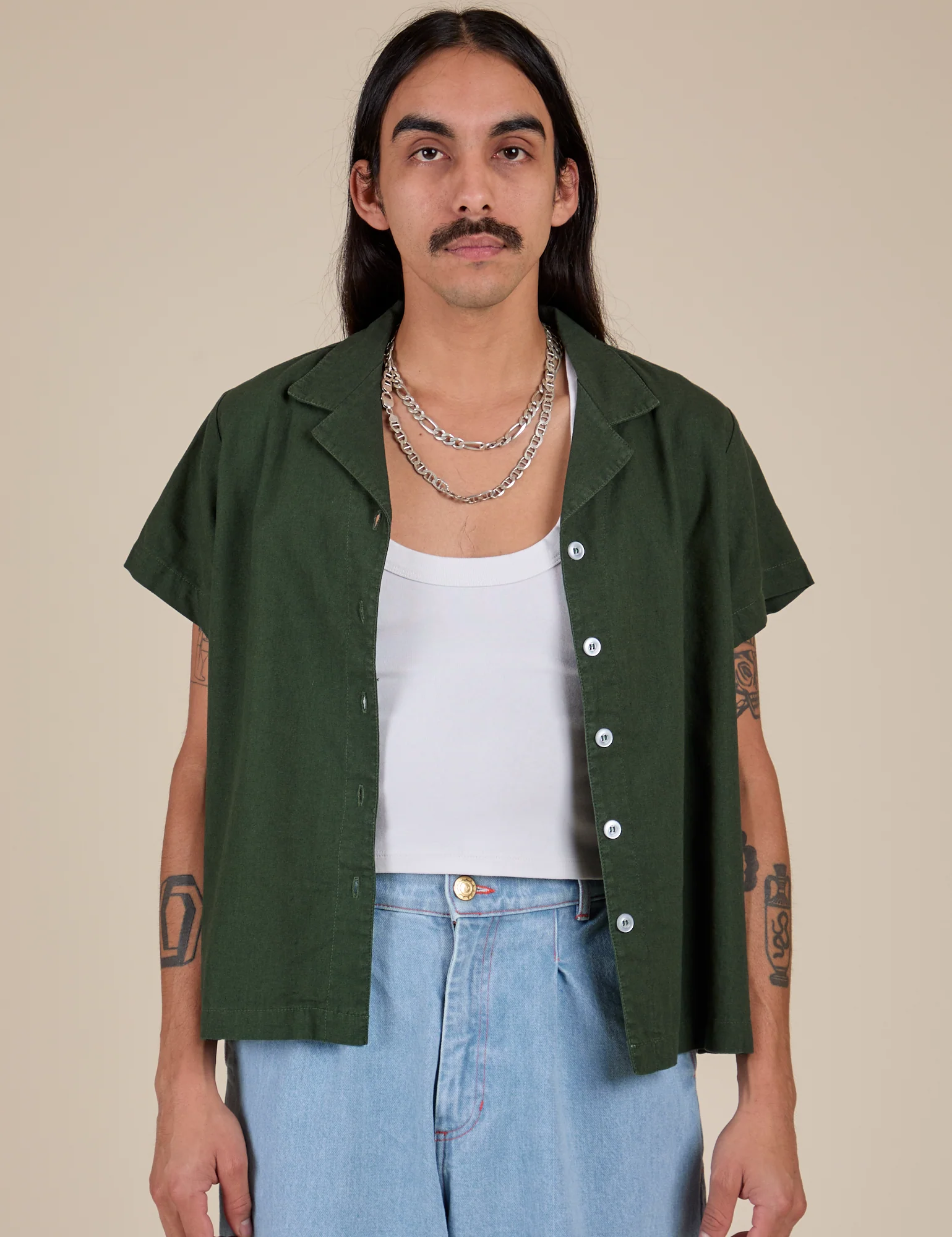 Pantry Button-Up - Swamp Green *FINAL SALE*