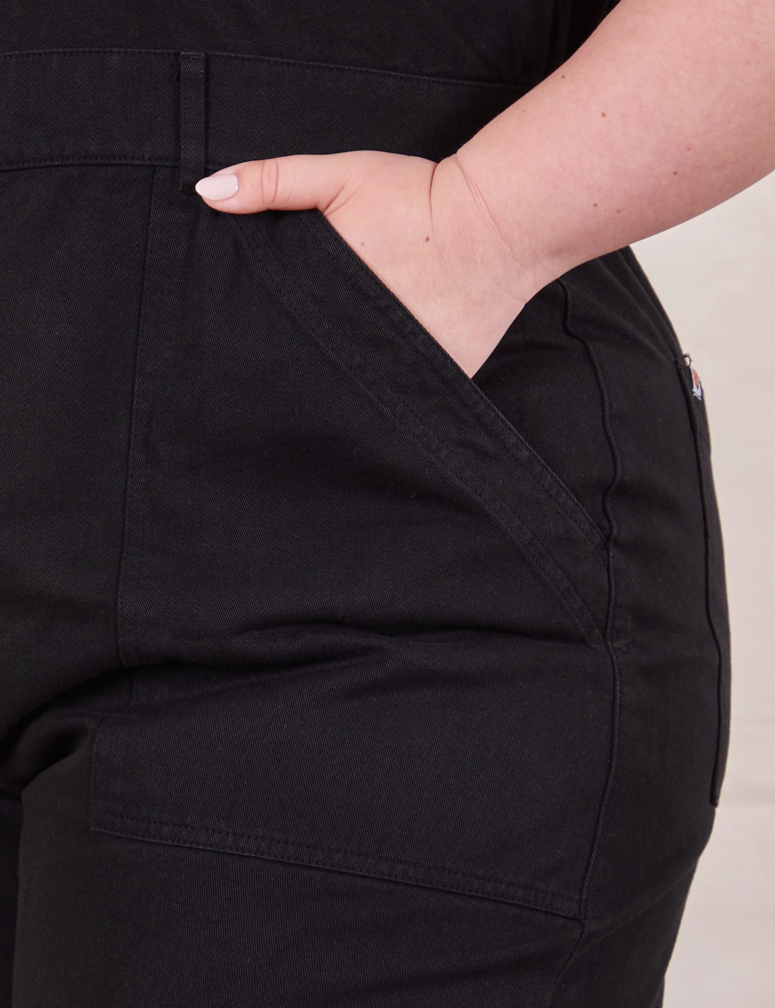 Petite Short Sleeve Jumpsuit - Basic Black - Image 14
