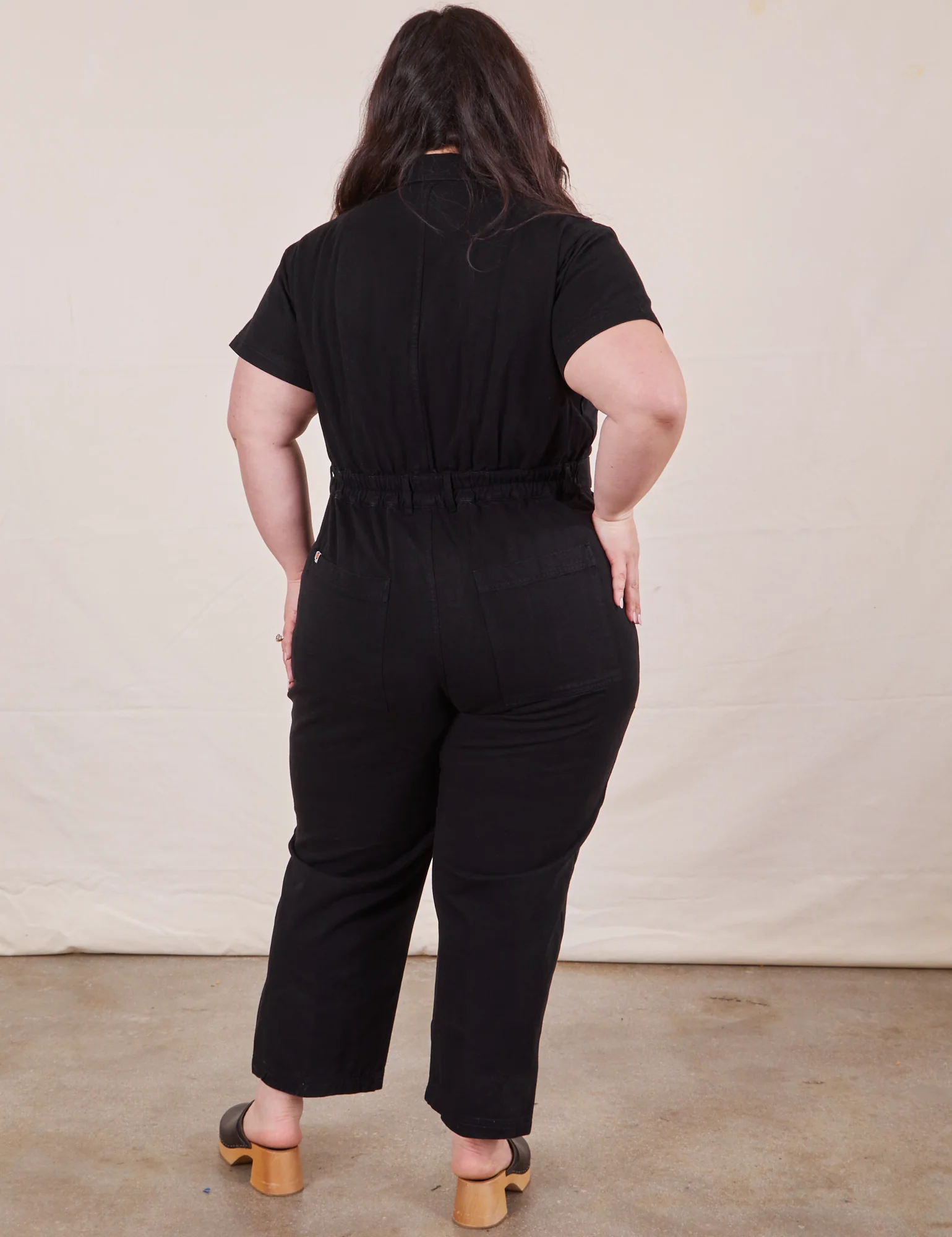 Petite Short Sleeve Jumpsuit - Basic Black - Image 18