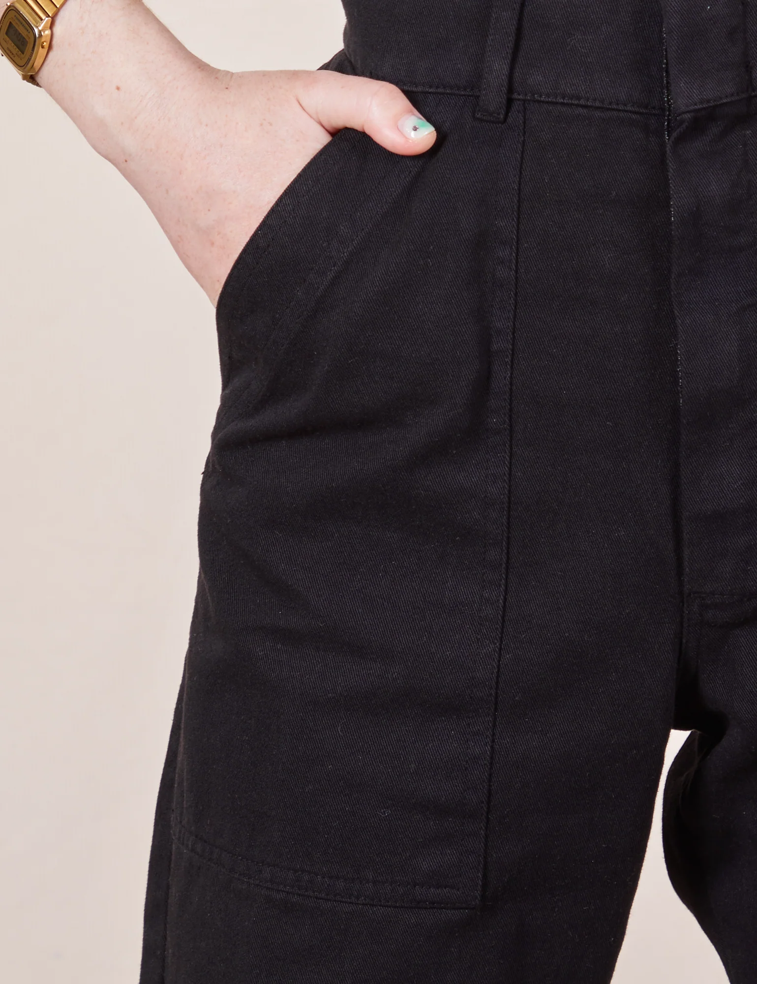 Petite Short Sleeve Jumpsuit - Basic Black - Image 6