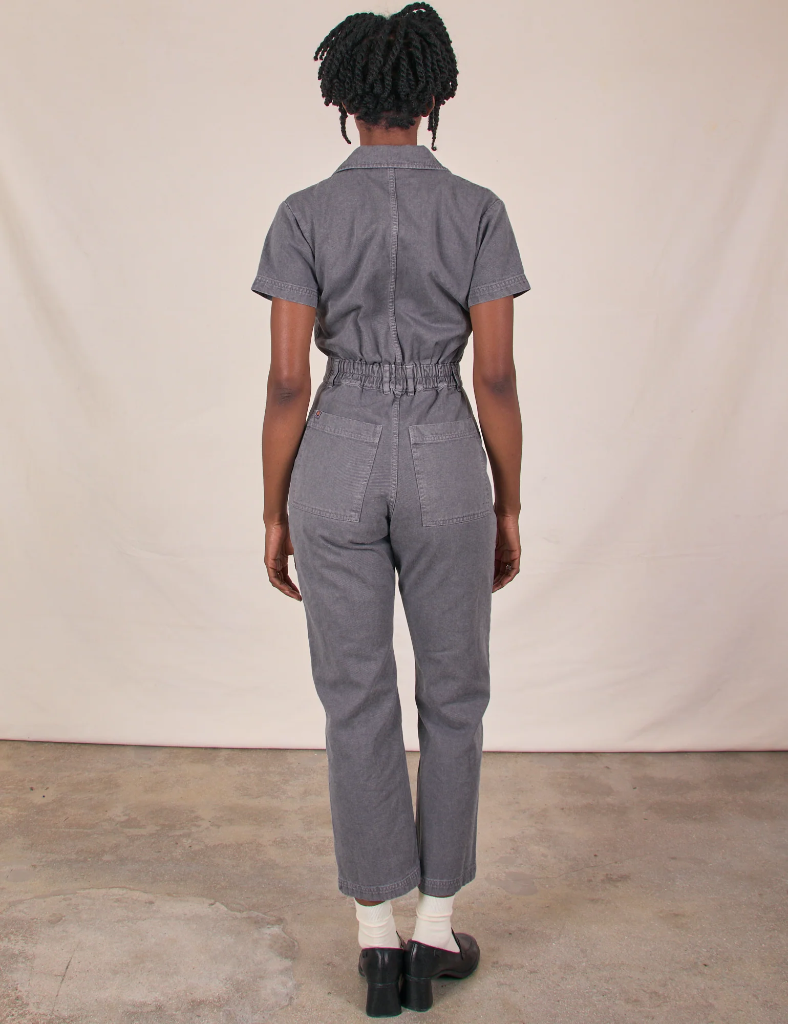 Petite Short Sleeve Jumpsuit - Washed Grey - Image 6