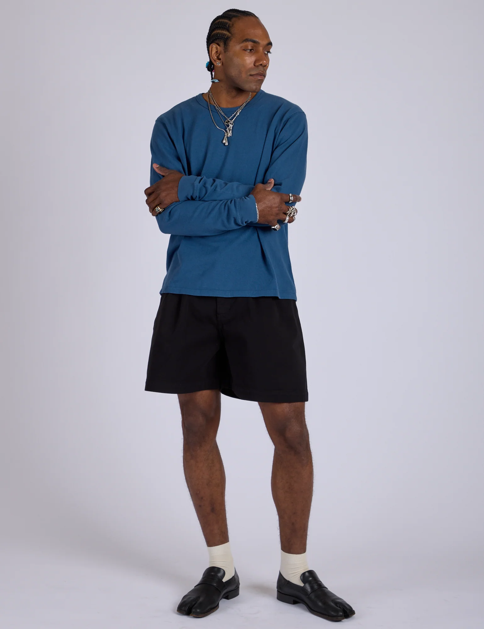 Pleated Trouser Shorts - Basic Black - Image 9