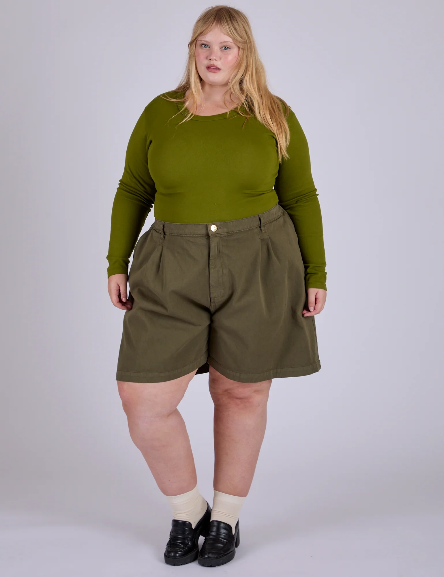 Pleated Trouser Shorts - Surplus Green - Image 10