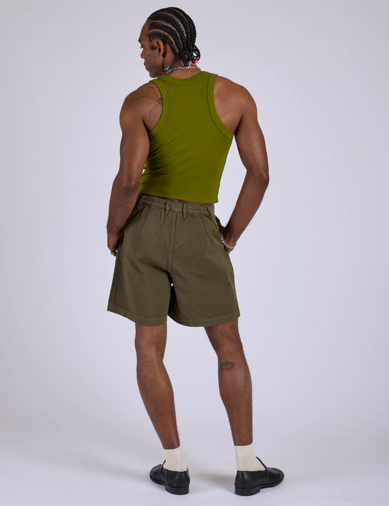 Pleated Trouser Shorts - Surplus Green - Image 19