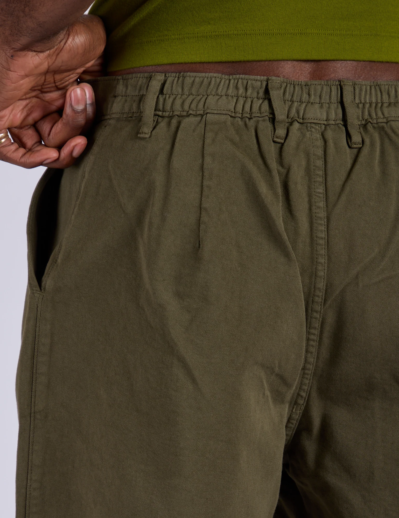 Pleated Trouser Shorts - Surplus Green - Image 20