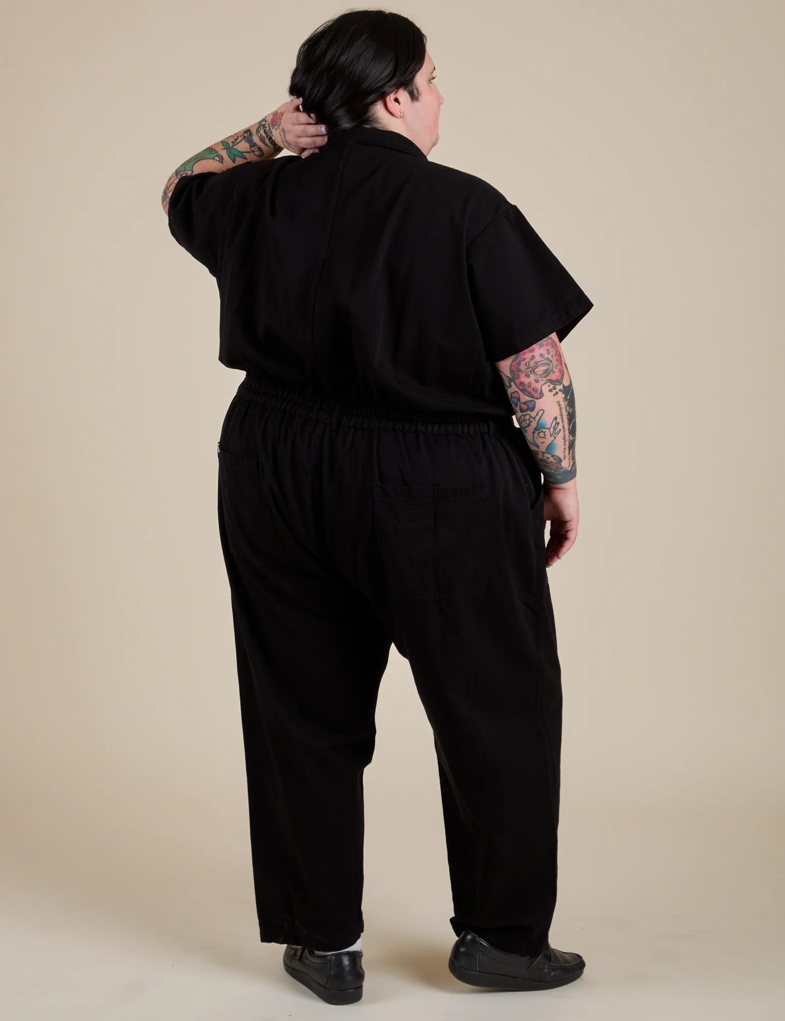 Short Sleeve Jumpsuit - Basic Black - Image 12