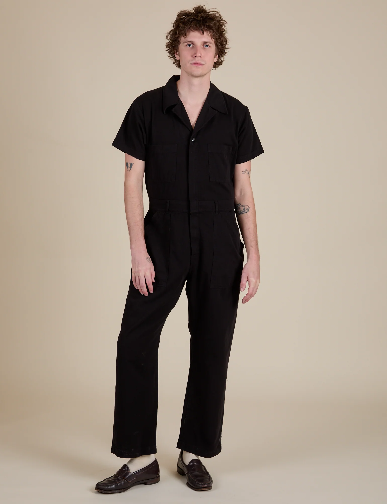 Short Sleeve Jumpsuit - Basic Black - Image 15