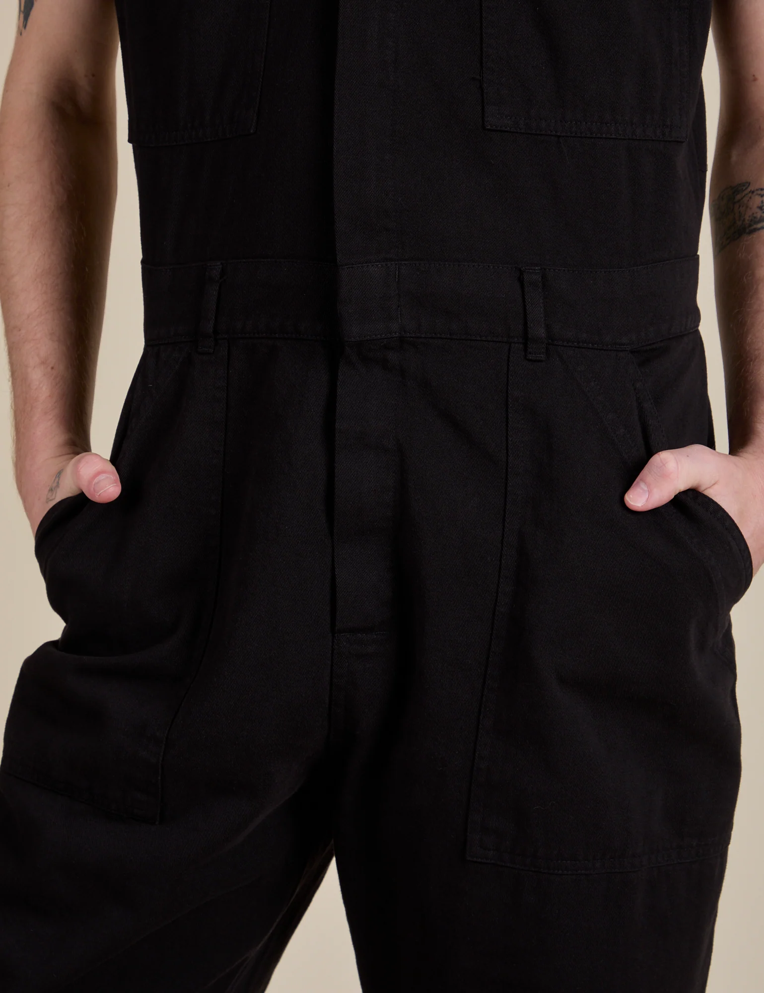 Short Sleeve Jumpsuit - Basic Black - Image 18