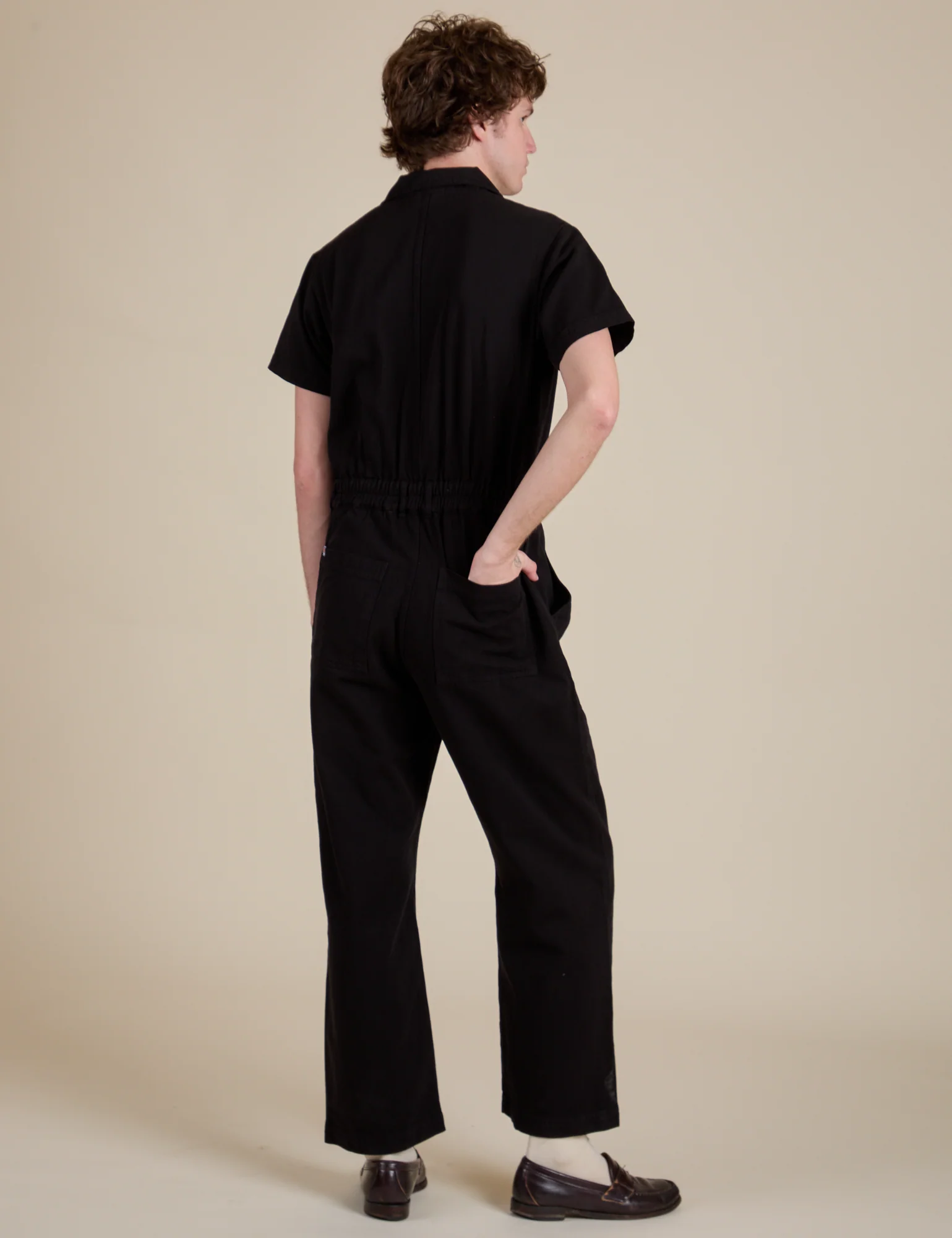 Short Sleeve Jumpsuit - Basic Black - Image 20