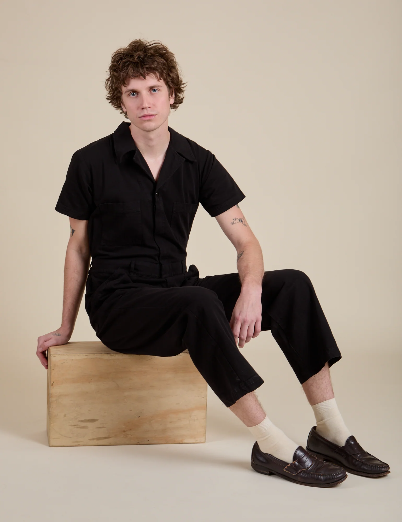 Short Sleeve Jumpsuit - Basic Black - Image 21