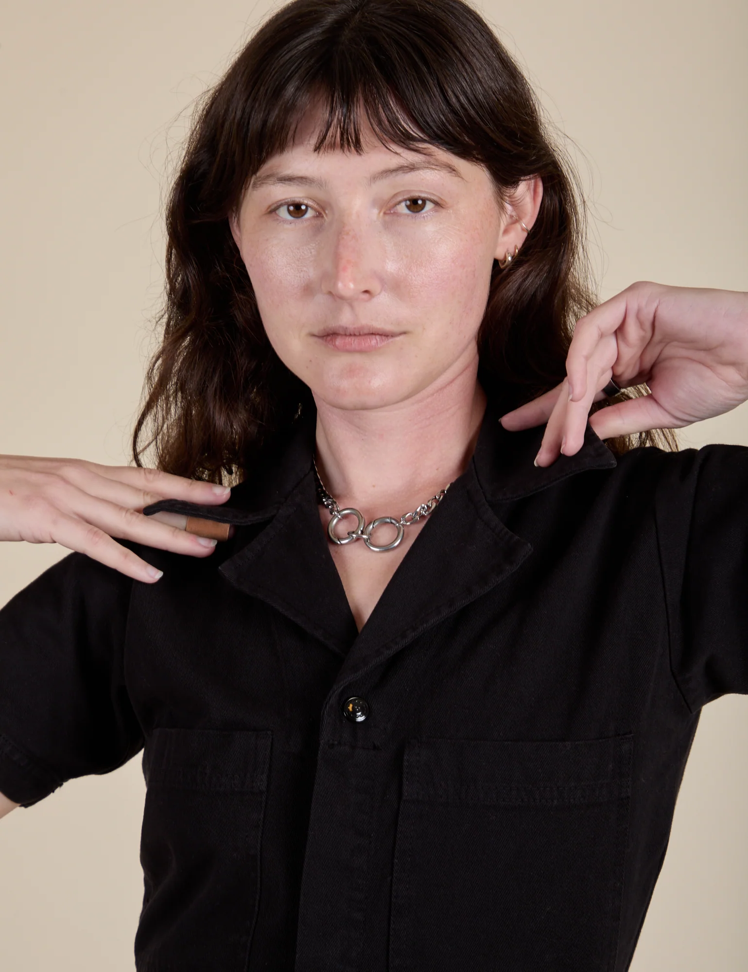 Short Sleeve Jumpsuit - Basic Black - Image 4