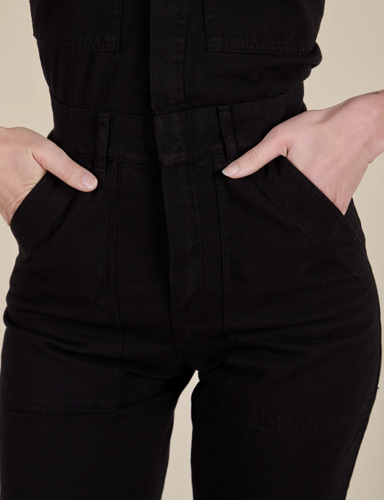Short Sleeve Jumpsuit - Basic Black - Image 6