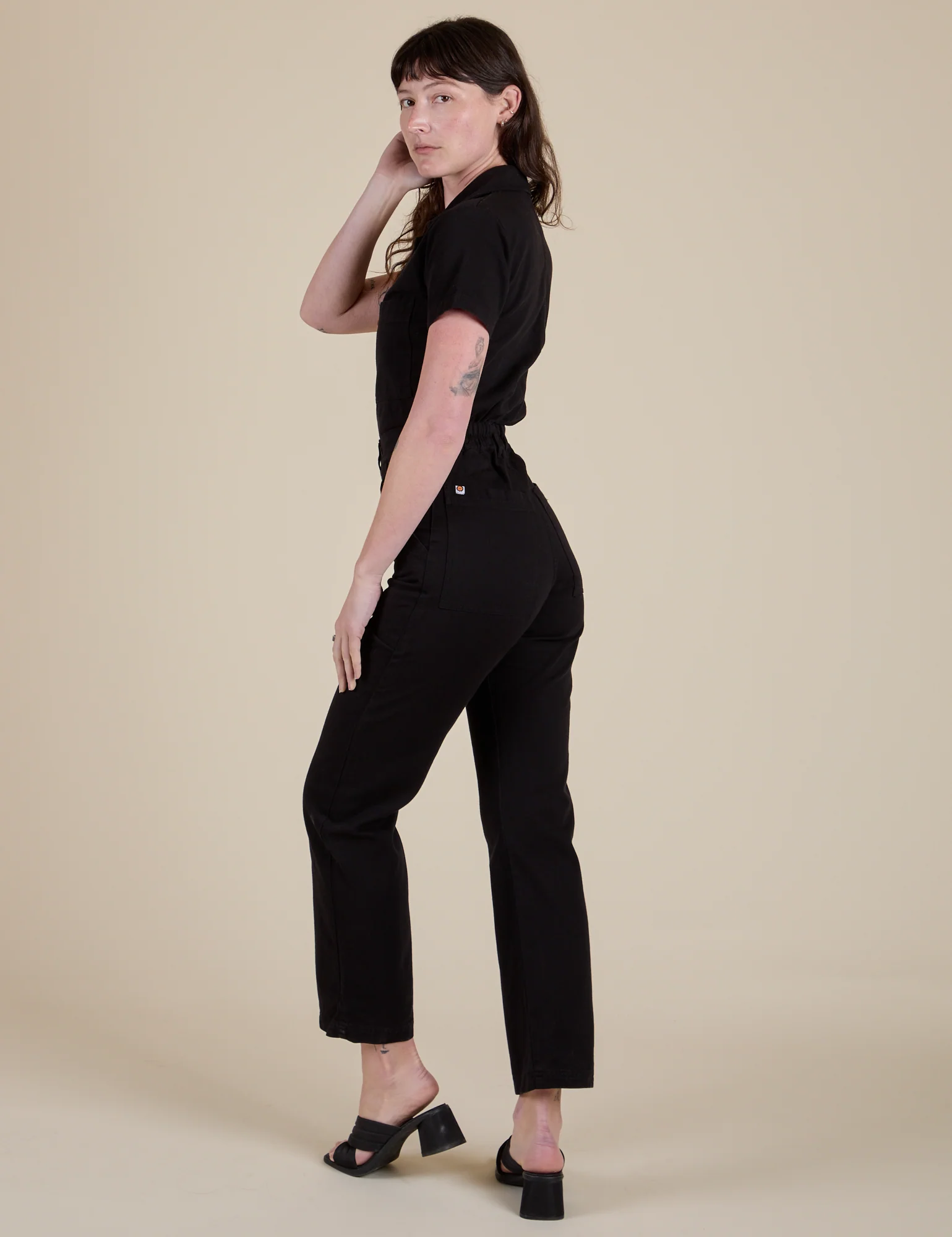 Short Sleeve Jumpsuit - Basic Black - Image 7