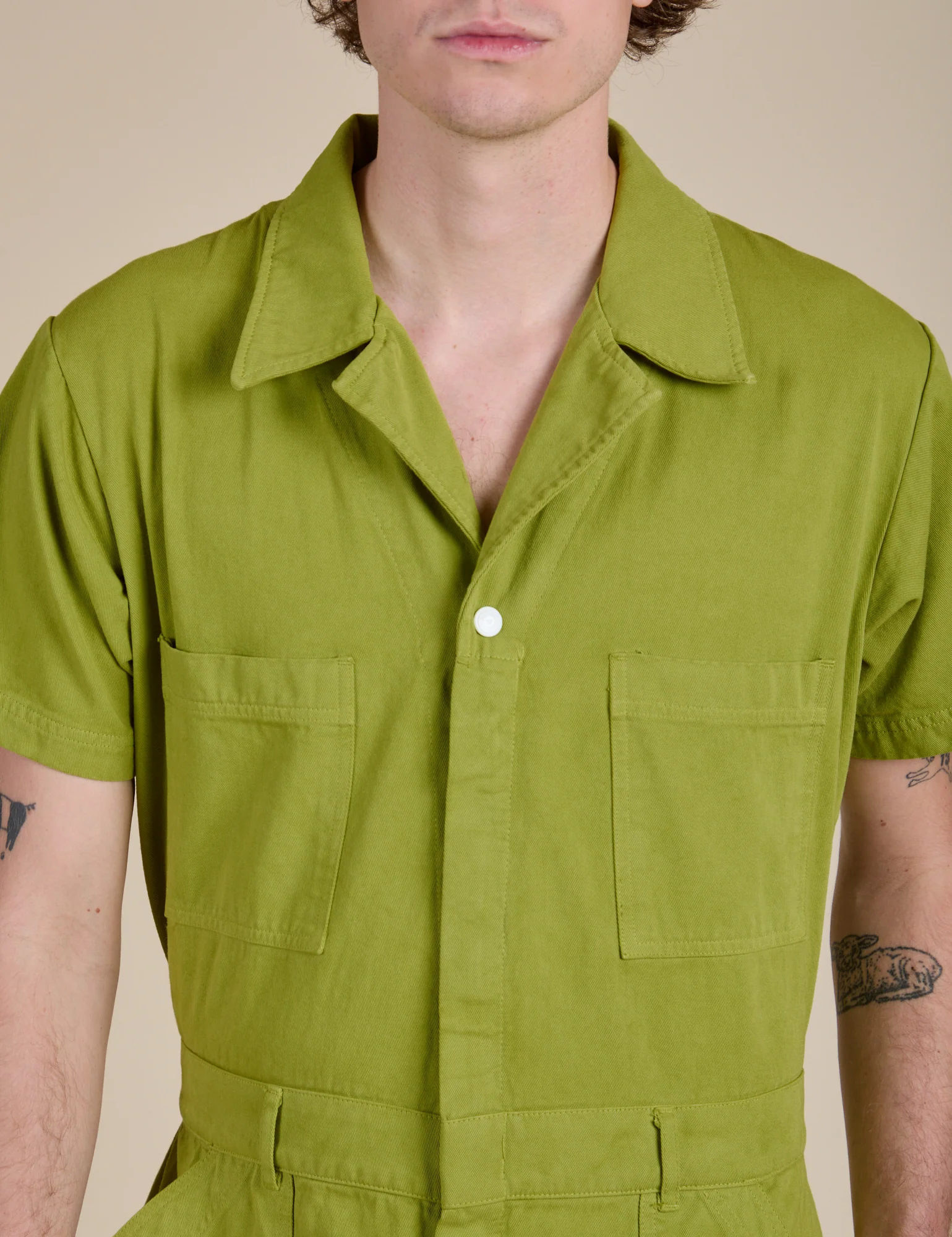 Short Sleeve Jumpsuit - Gross Green - Image 17