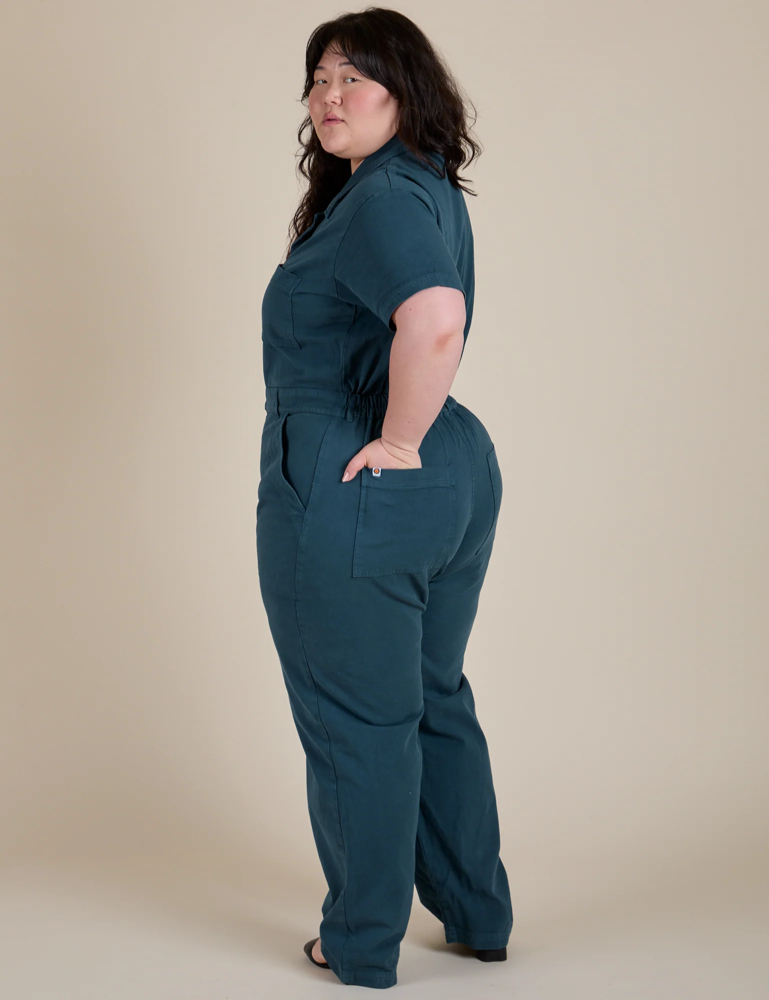 Short Sleeve Jumpsuit - Lagoon - Image 10
