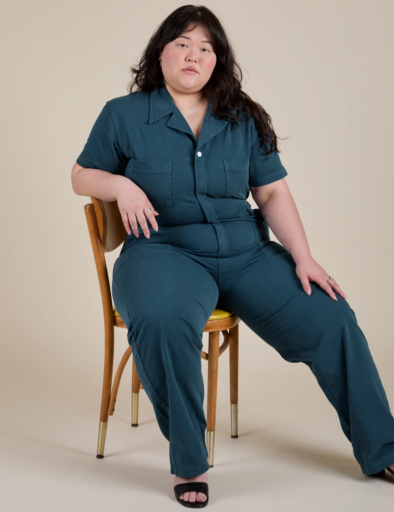 Short Sleeve Jumpsuit - Lagoon - Image 13