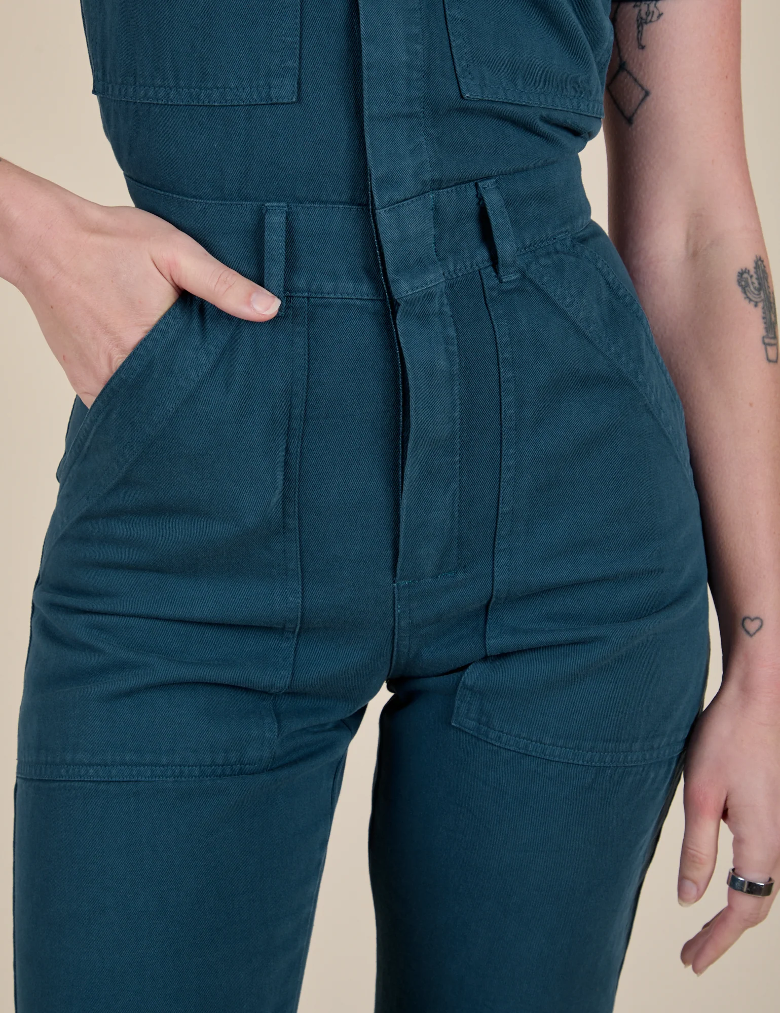 Short Sleeve Jumpsuit - Lagoon - Image 15