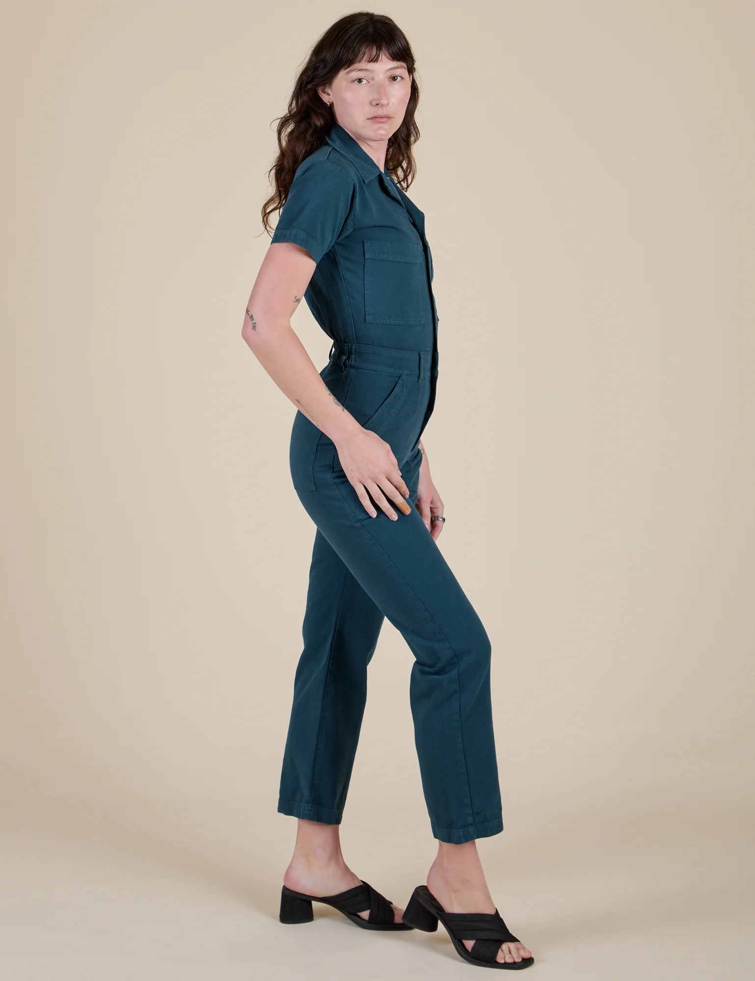 Short Sleeve Jumpsuit - Lagoon - Image 16