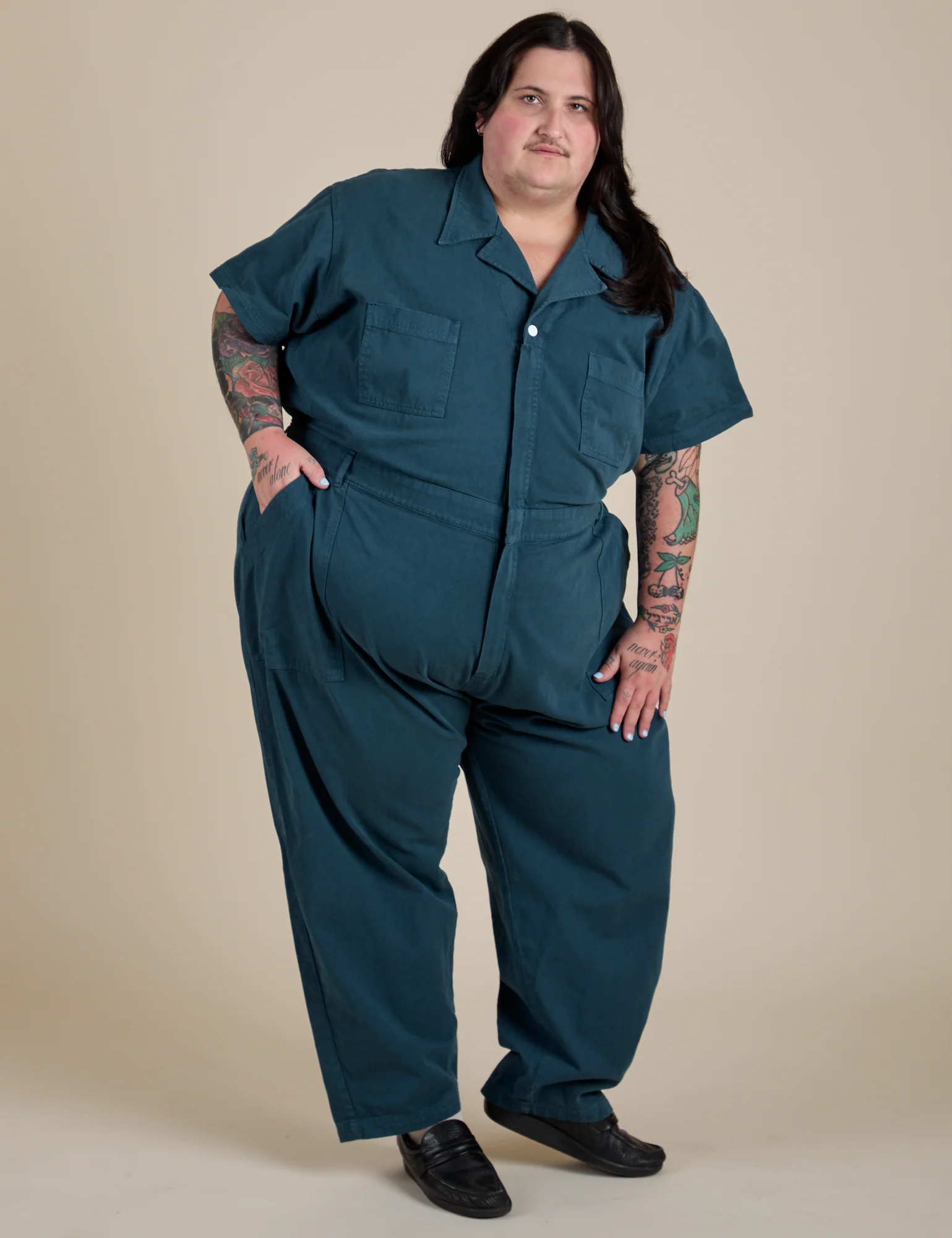 Short Sleeve Jumpsuit - Lagoon - Image 23