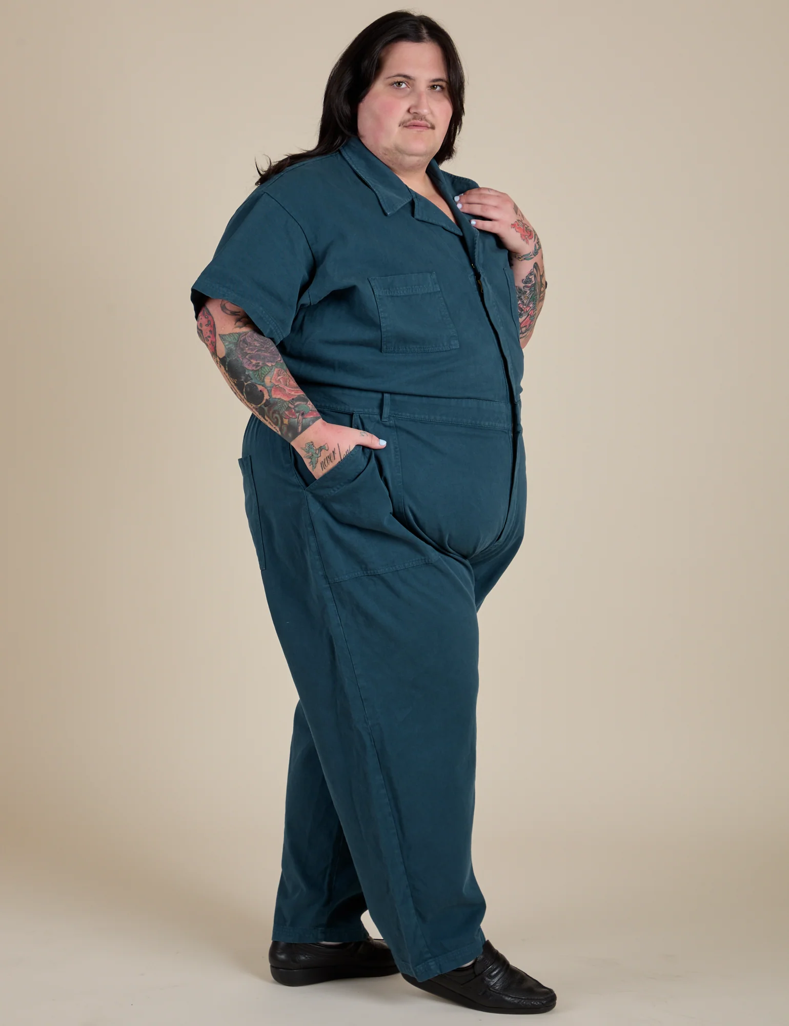 Short Sleeve Jumpsuit - Lagoon - Image 25