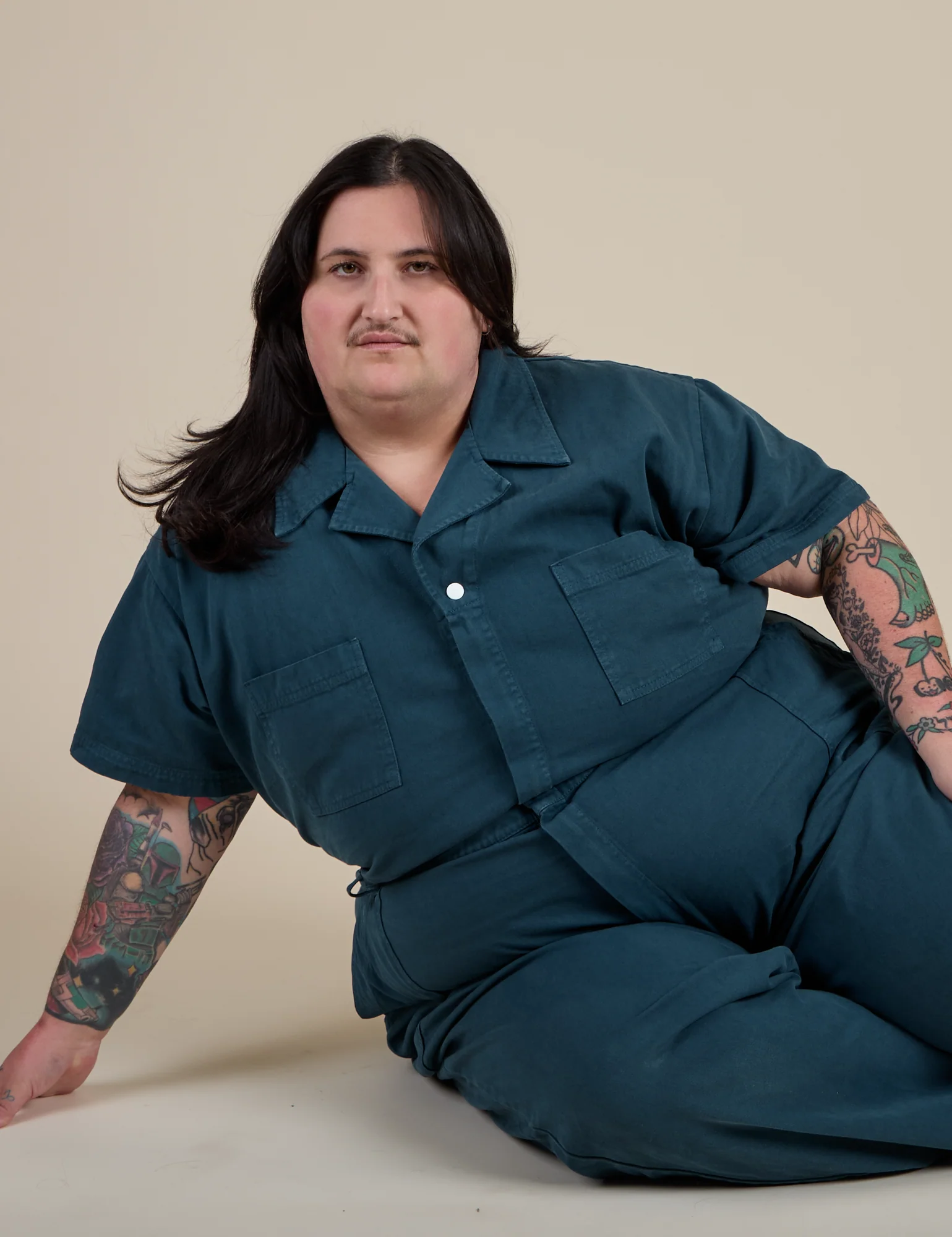 Short Sleeve Jumpsuit - Lagoon - Image 27