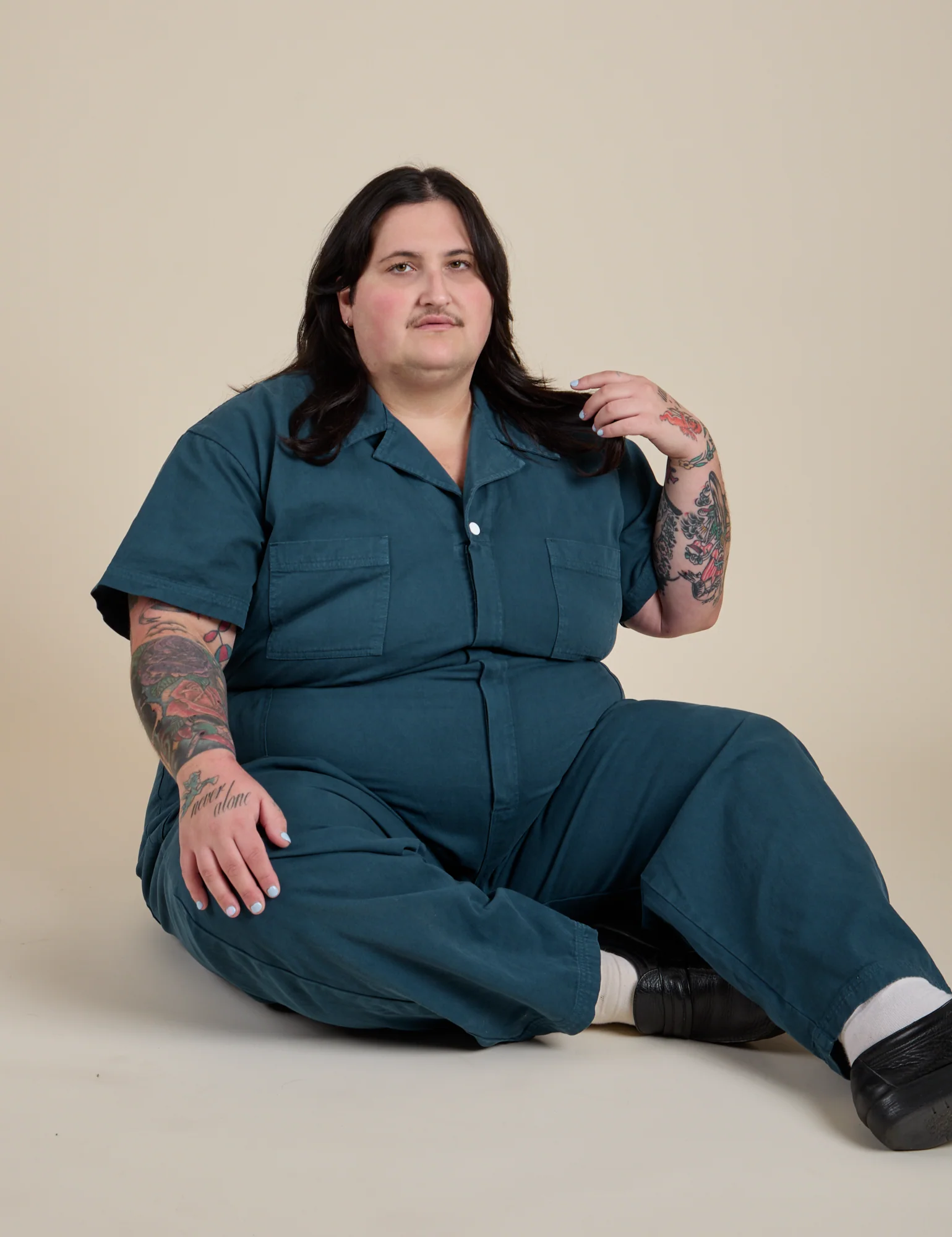 Short Sleeve Jumpsuit - Lagoon - Image 28