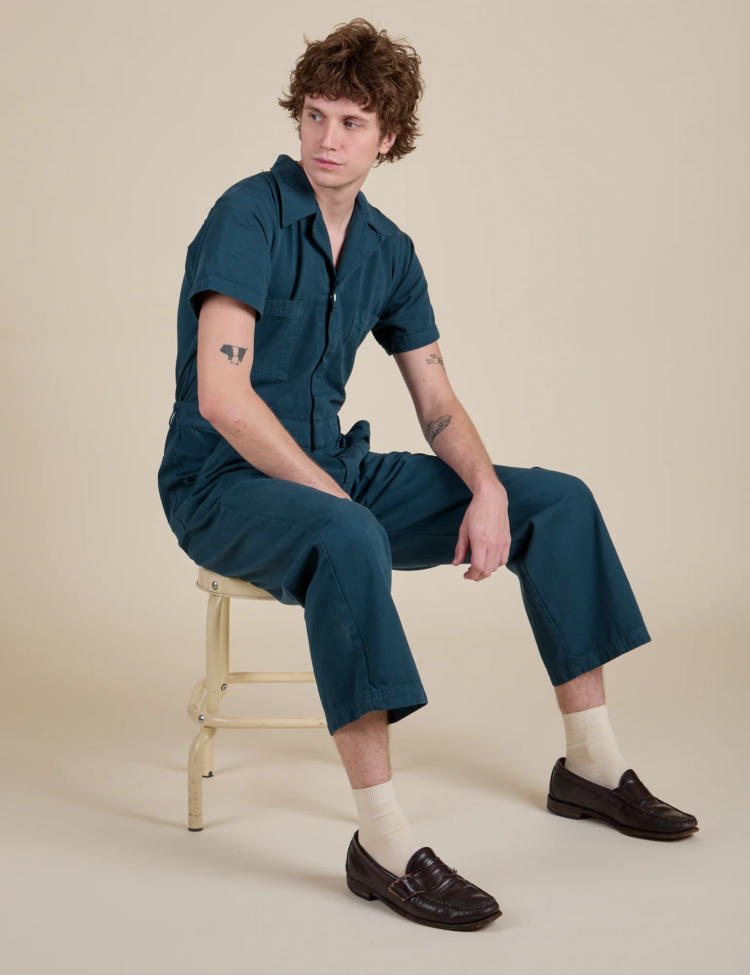 Short Sleeve Jumpsuit - Lagoon - Image 6