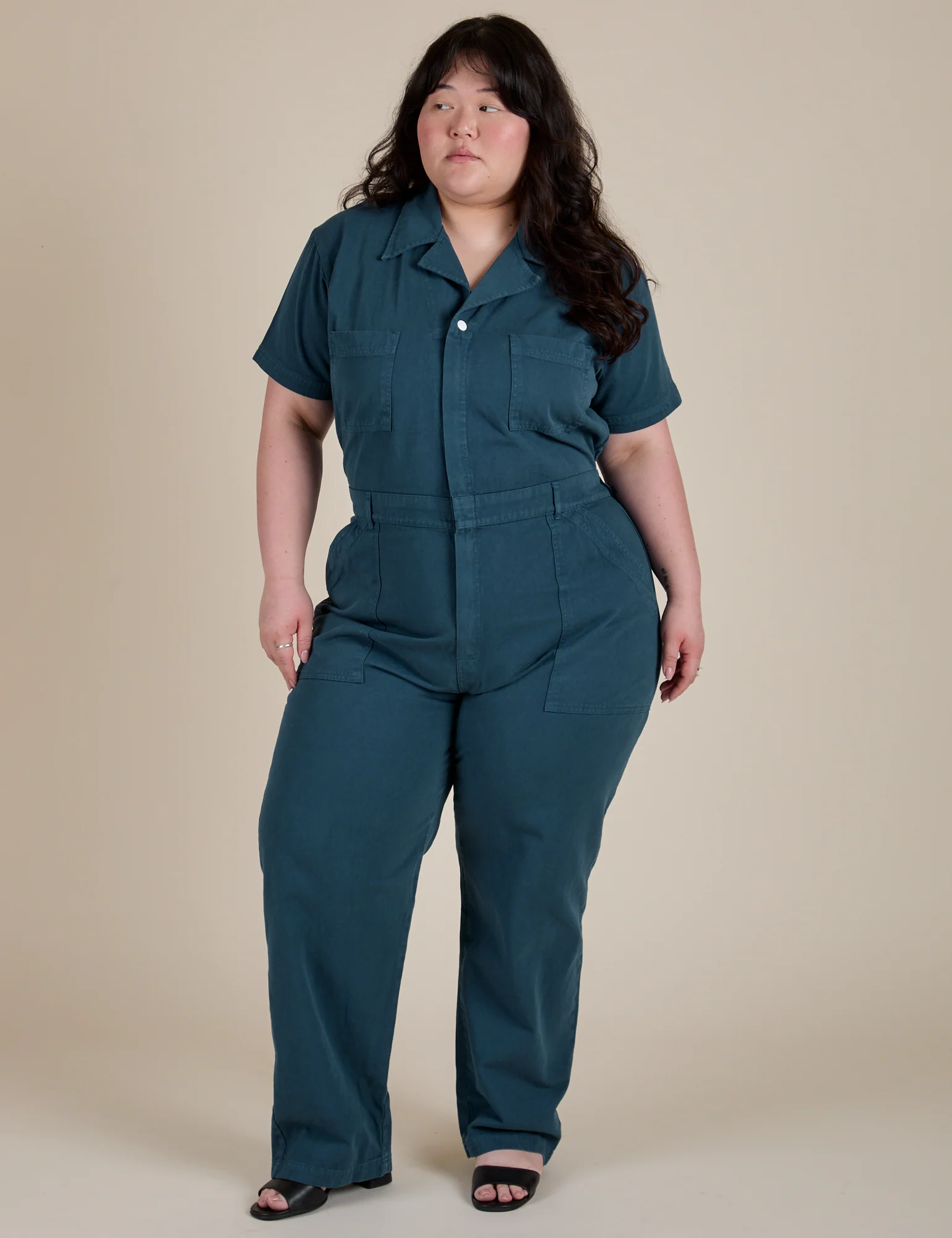 Short Sleeve Jumpsuit - Lagoon - Image 7