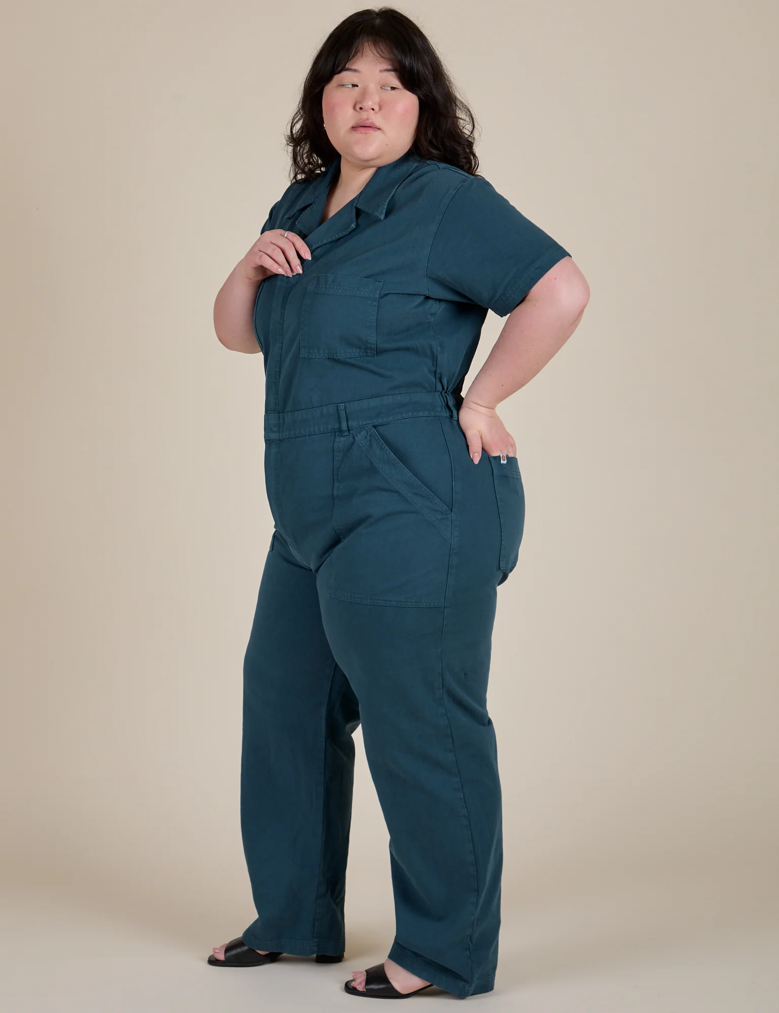 Short Sleeve Jumpsuit - Lagoon - Image 9
