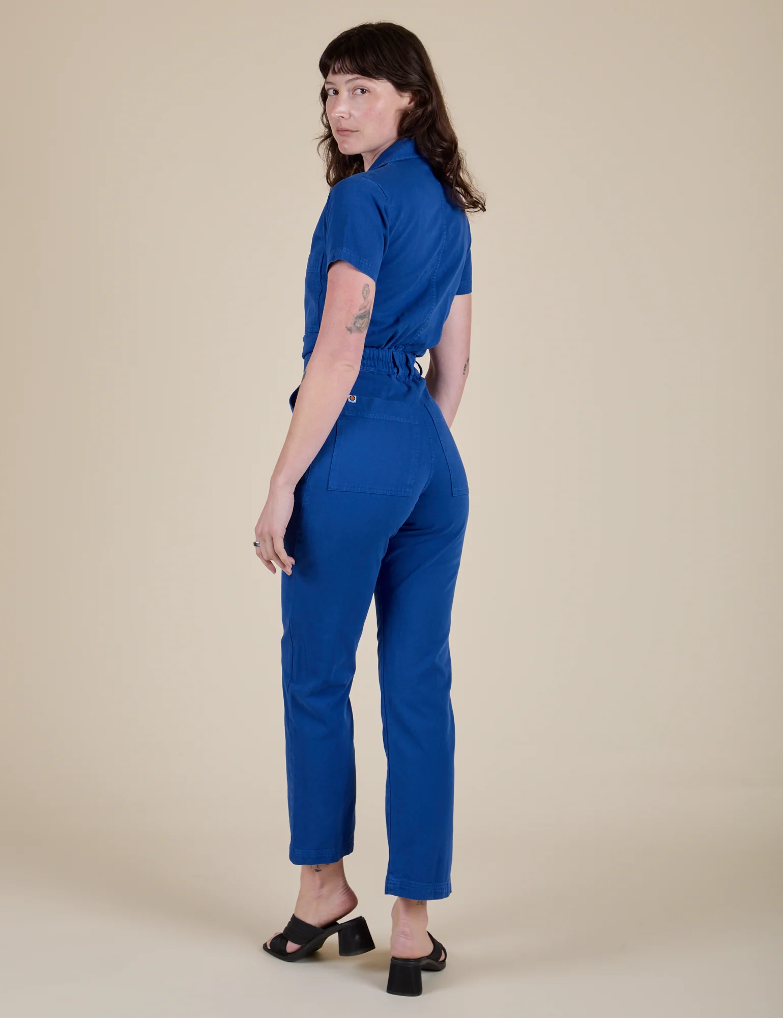 Short Sleeve Jumpsuit - Royal Blue - Image 15