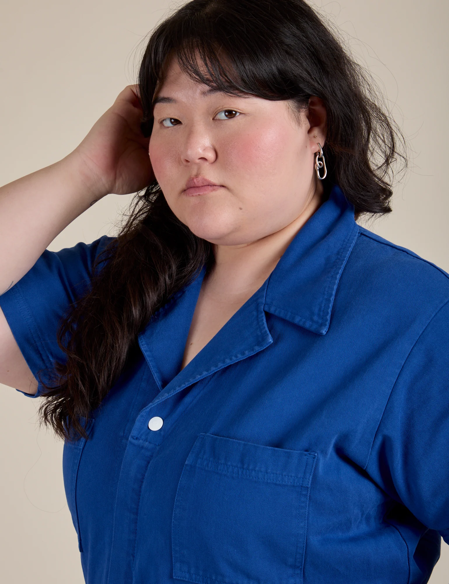 Short Sleeve Jumpsuit - Royal Blue - Image 21