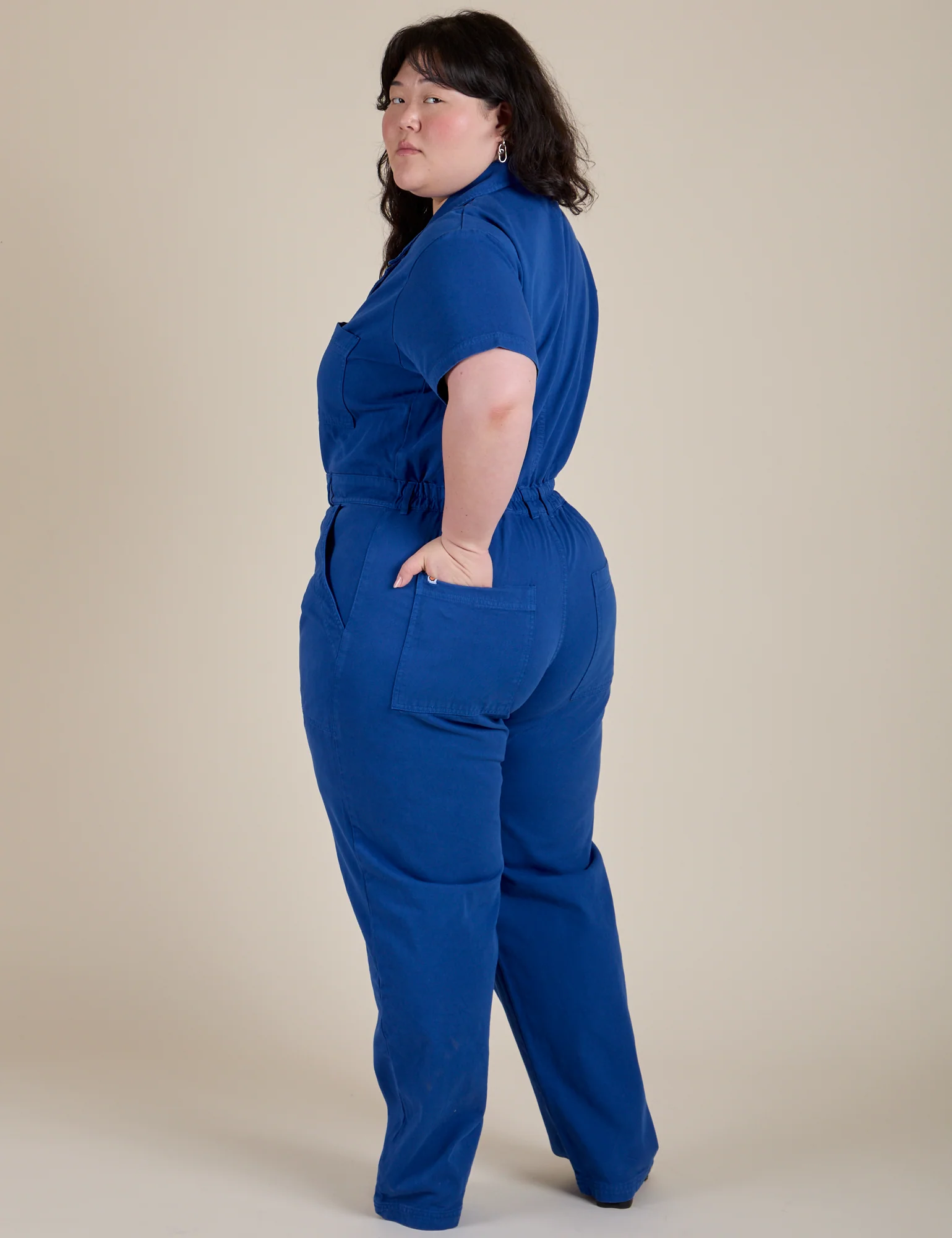 Short Sleeve Jumpsuit - Royal Blue - Image 22