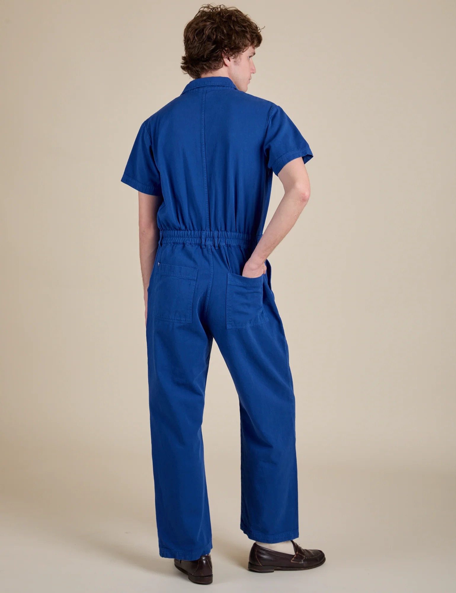 Short Sleeve Jumpsuit - Royal Blue - Image 30